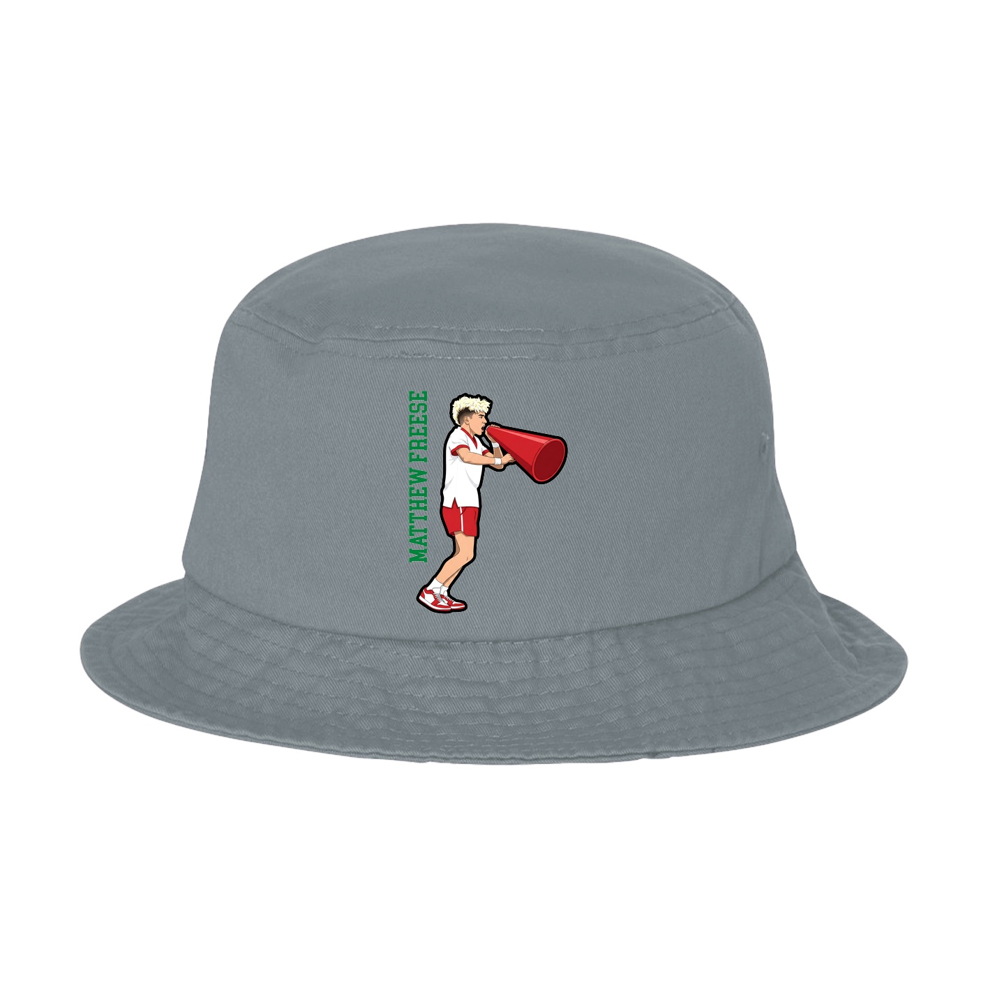 Bucket Cap — Name Vertical in Grey