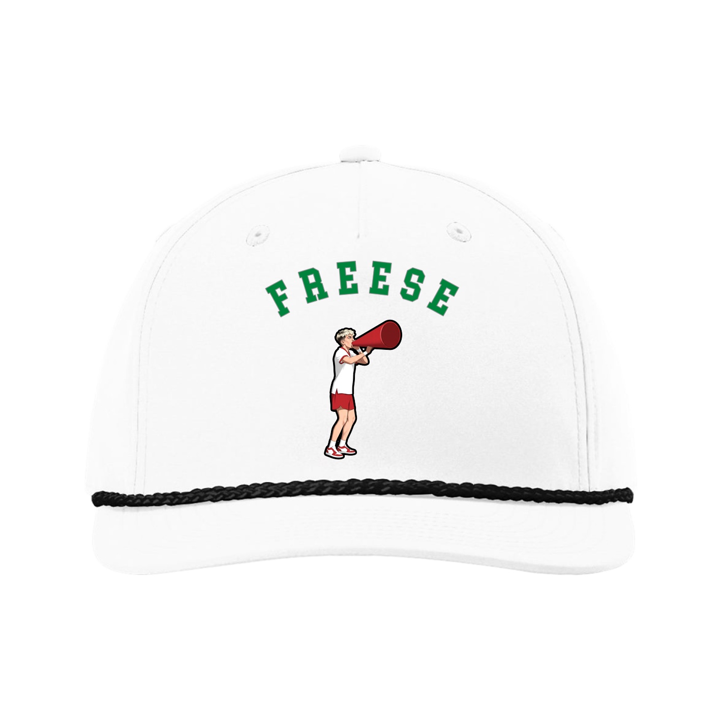 Five-Panel Classic Rope Cap — Shirsey Arch in White