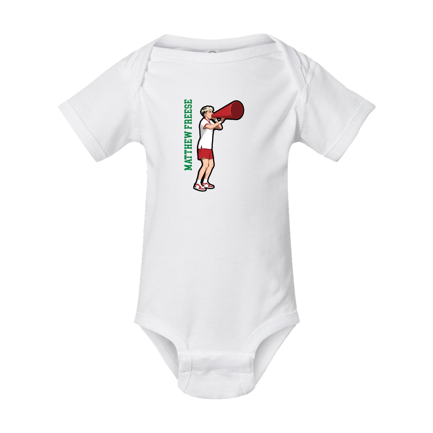 Baby Onesie — Name Vertical in White