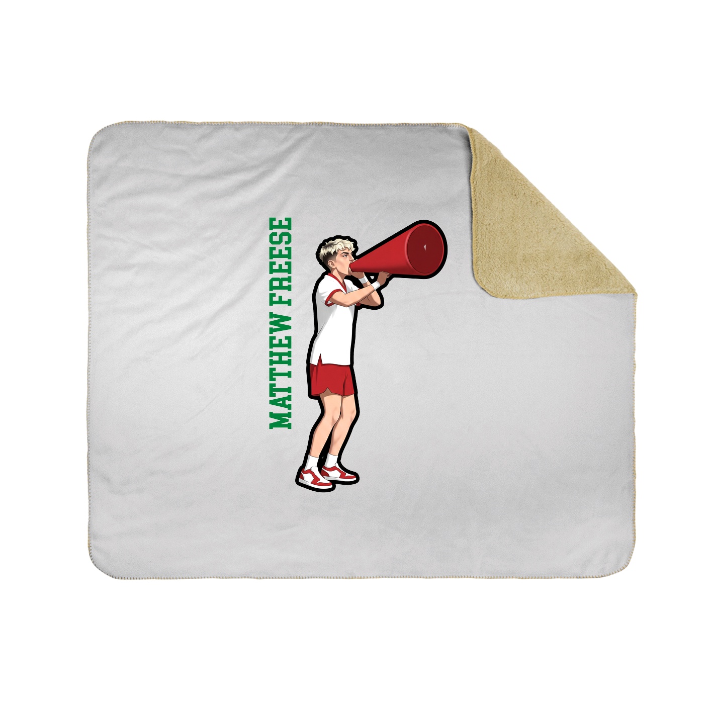 Throw Blanket — Name Vertical in White