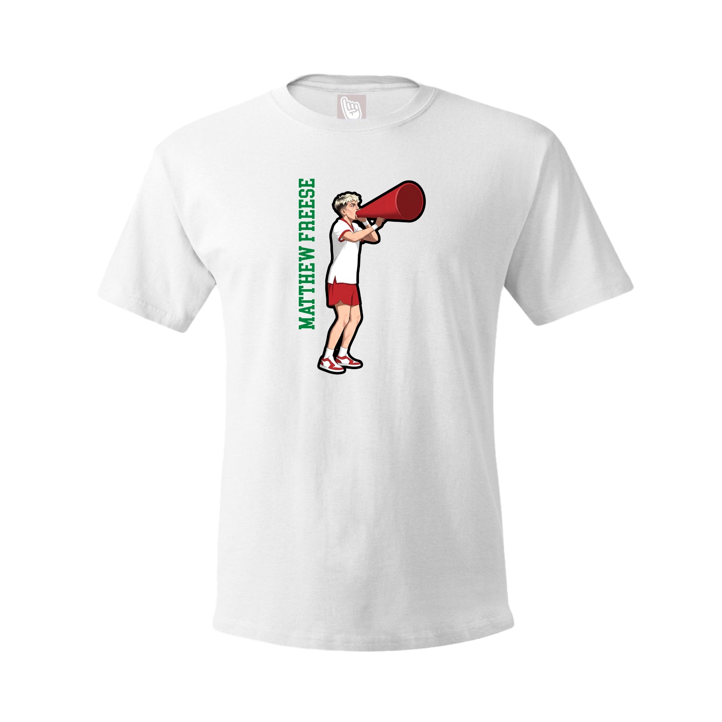 Tee — Name Vertical in White
