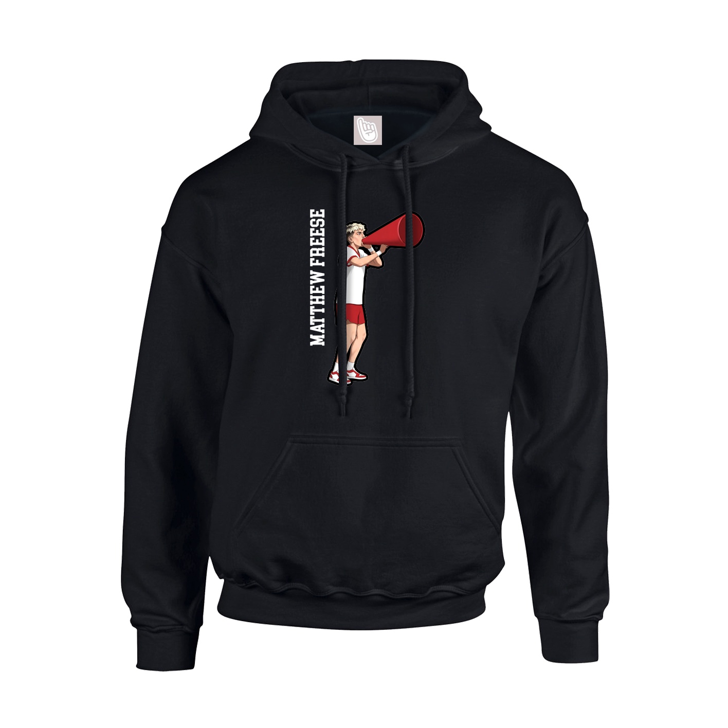 Youth Hoodie — Name Vertical in Black