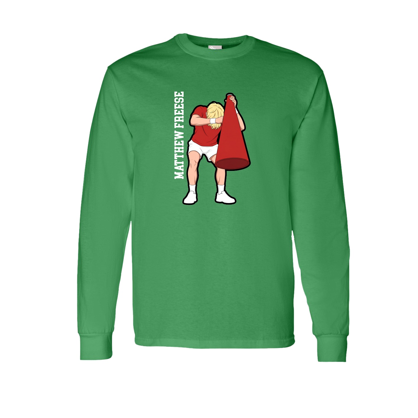 Long Sleeve Tee — Name Vertical in Green