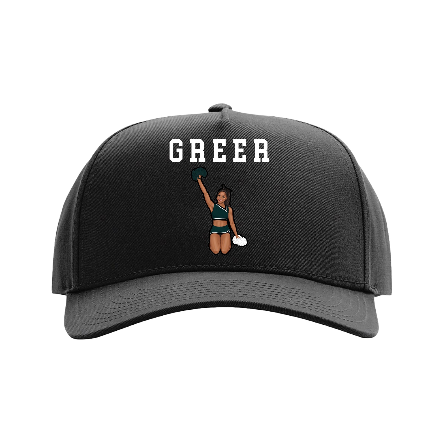 Full Fabric Five-Panel Champ Cap — Shirsey in Black