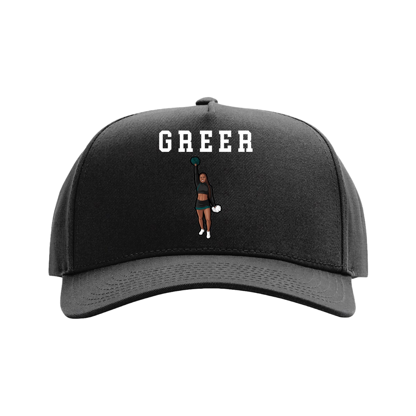 Full Fabric Five-Panel Champ Cap — Shirsey in Black