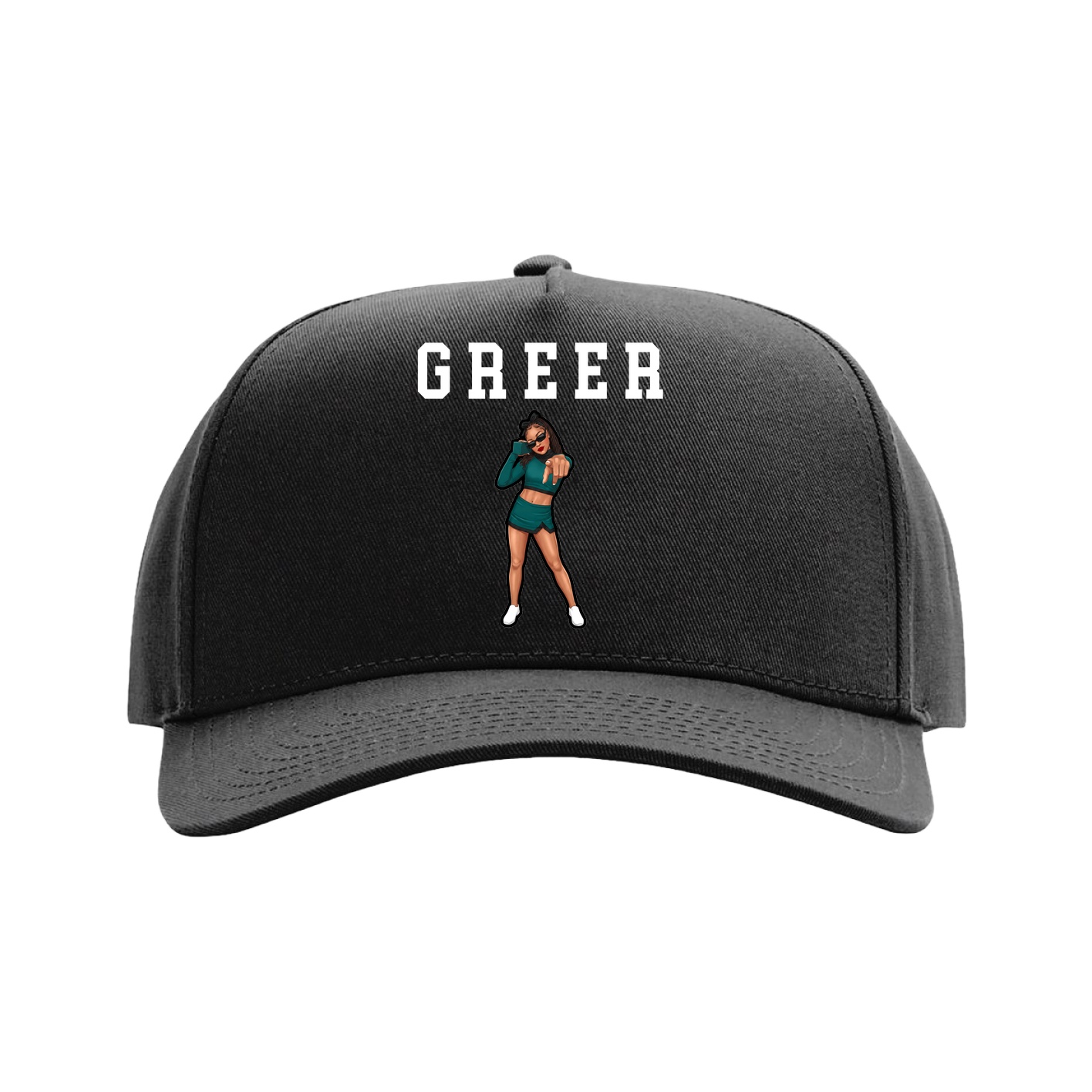 Full Fabric Five-Panel Champ Cap — Shirsey in Black