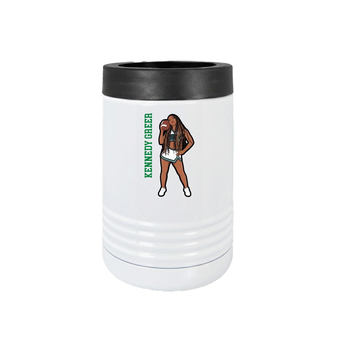 Beverage Holder — Name Vertical in White