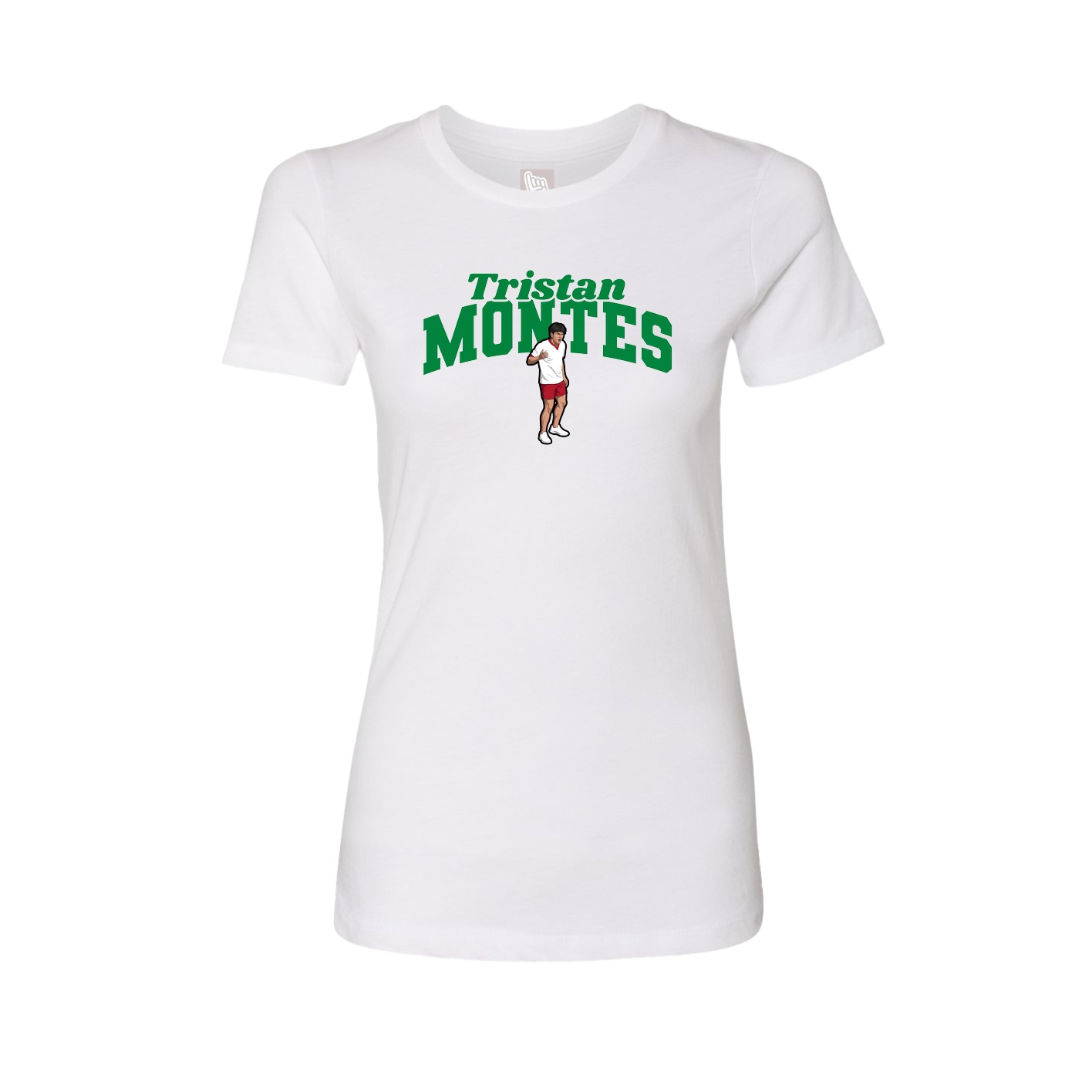 Fitted Women's Tee — Signature Arch in White