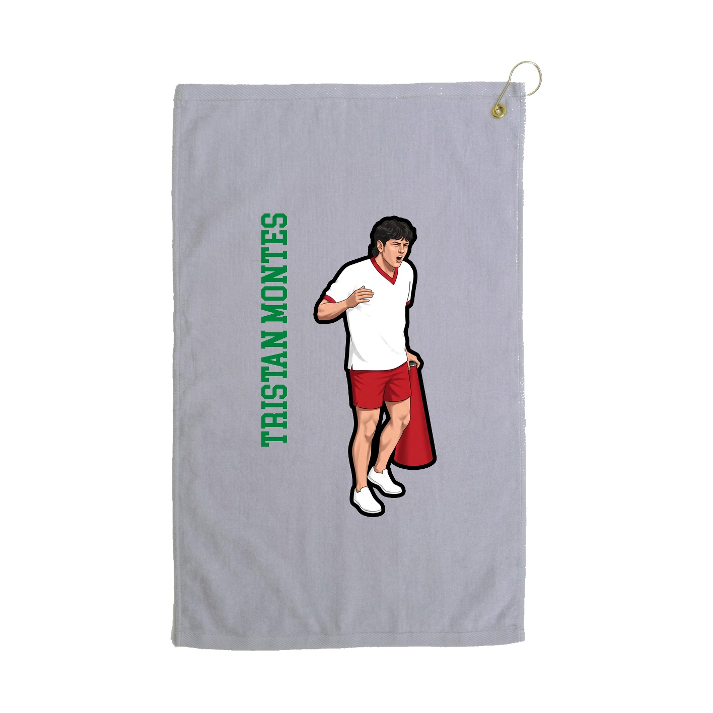 Golf Towel — Name Vertical in Grey