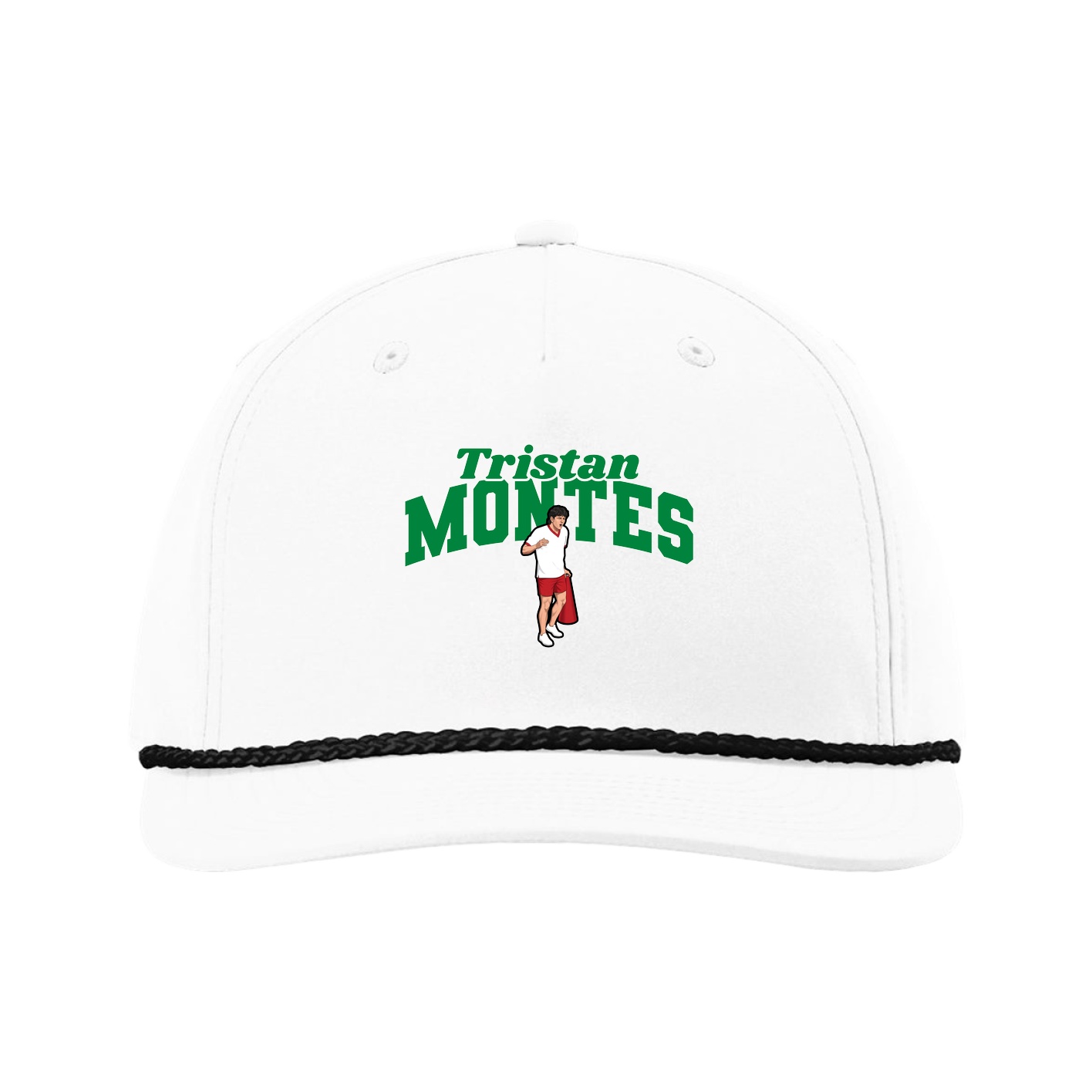 Five-Panel Classic Rope Cap — Signature Arch in White