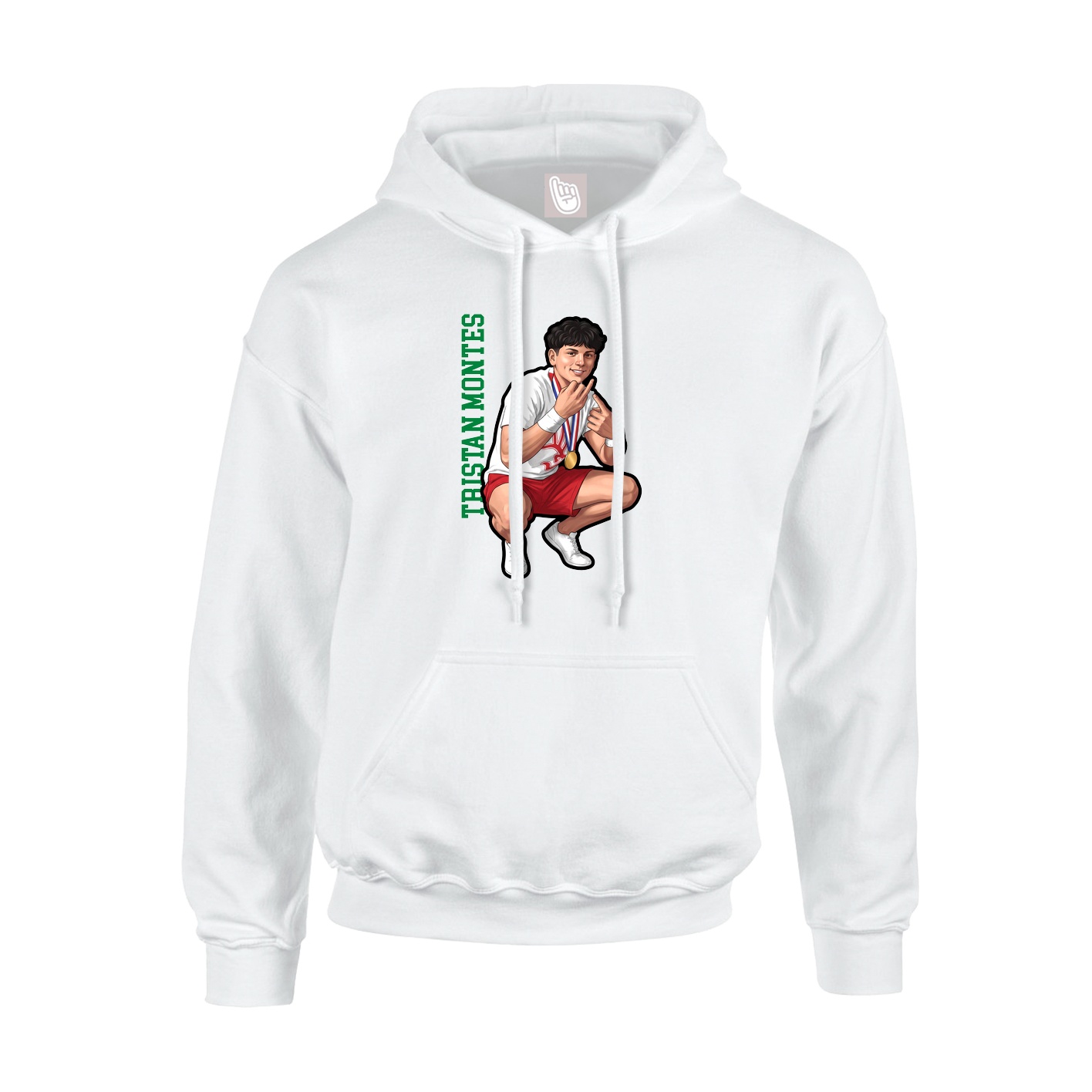 Hoodie — Name Vertical in White