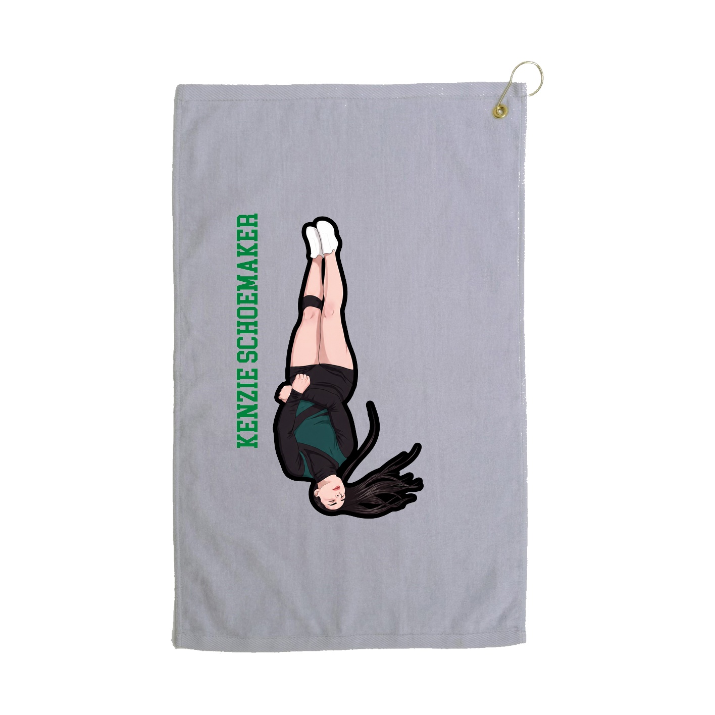 Golf Towel — Name Vertical in Grey