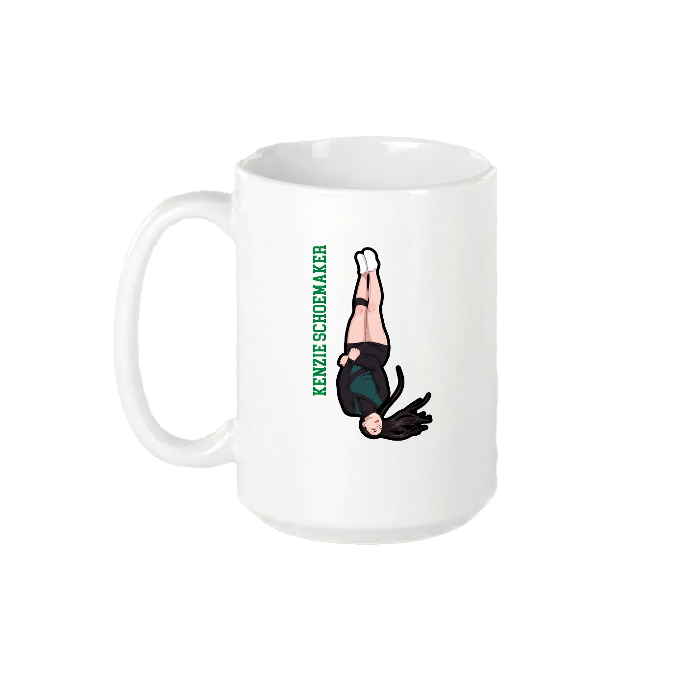 15oz Coffee Mug — Name Vertical in White