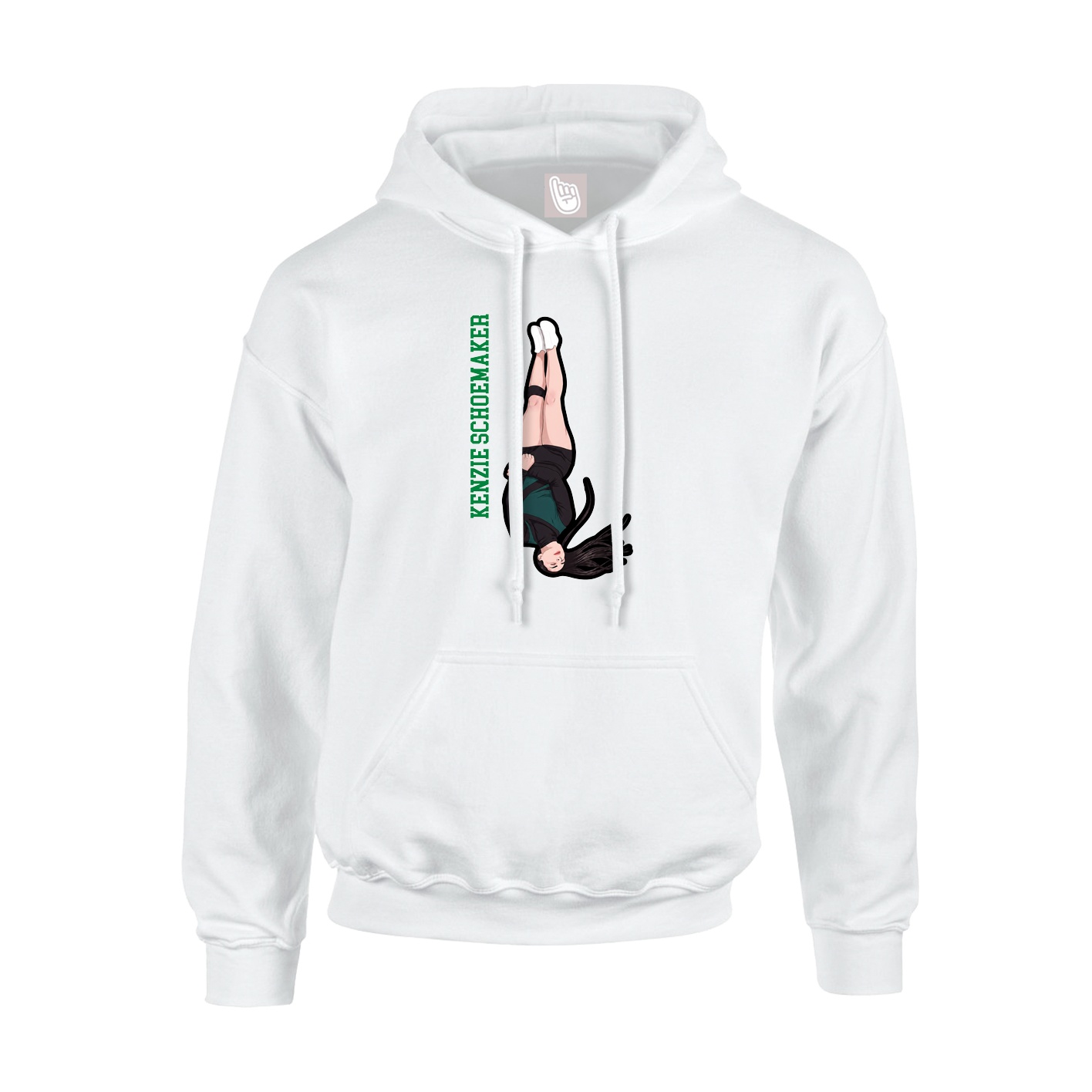 Youth Hoodie — Name Vertical in White