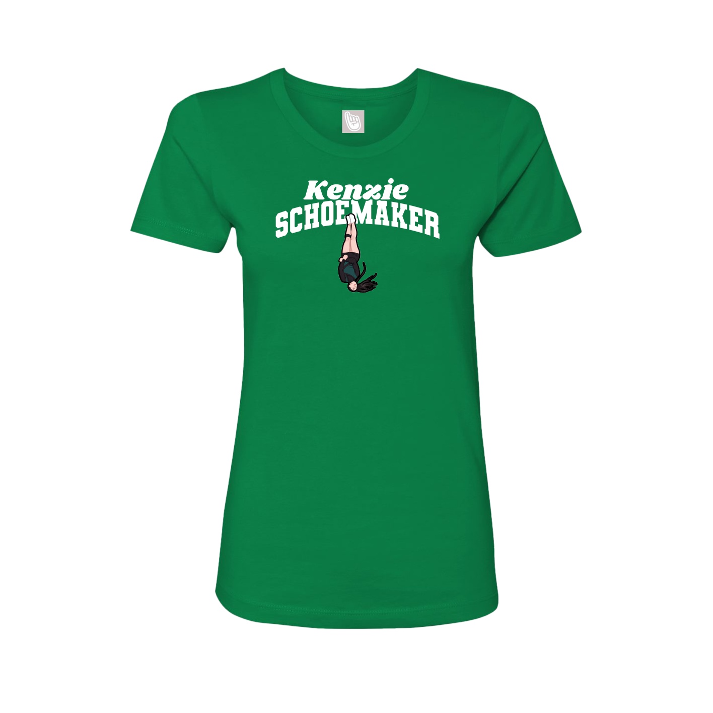 Fitted Women's Tee — Signature Arch in Green