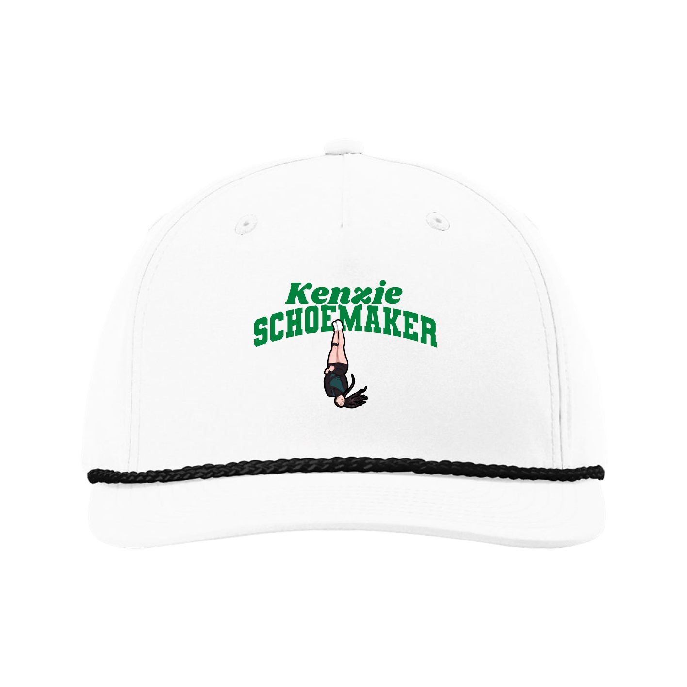 Five-Panel Classic Rope Cap — Signature Arch in White