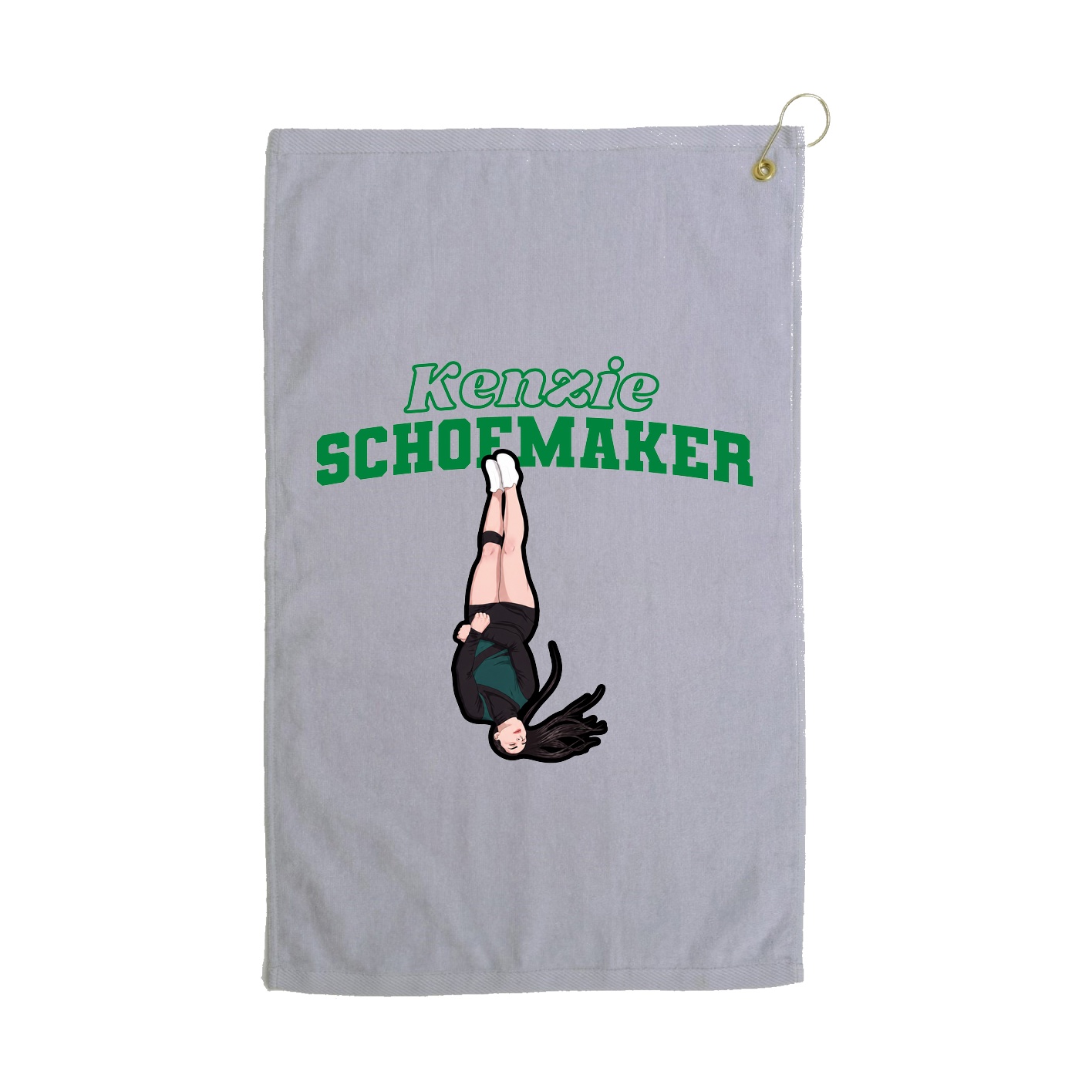 Golf Towel — Name Arch in Grey