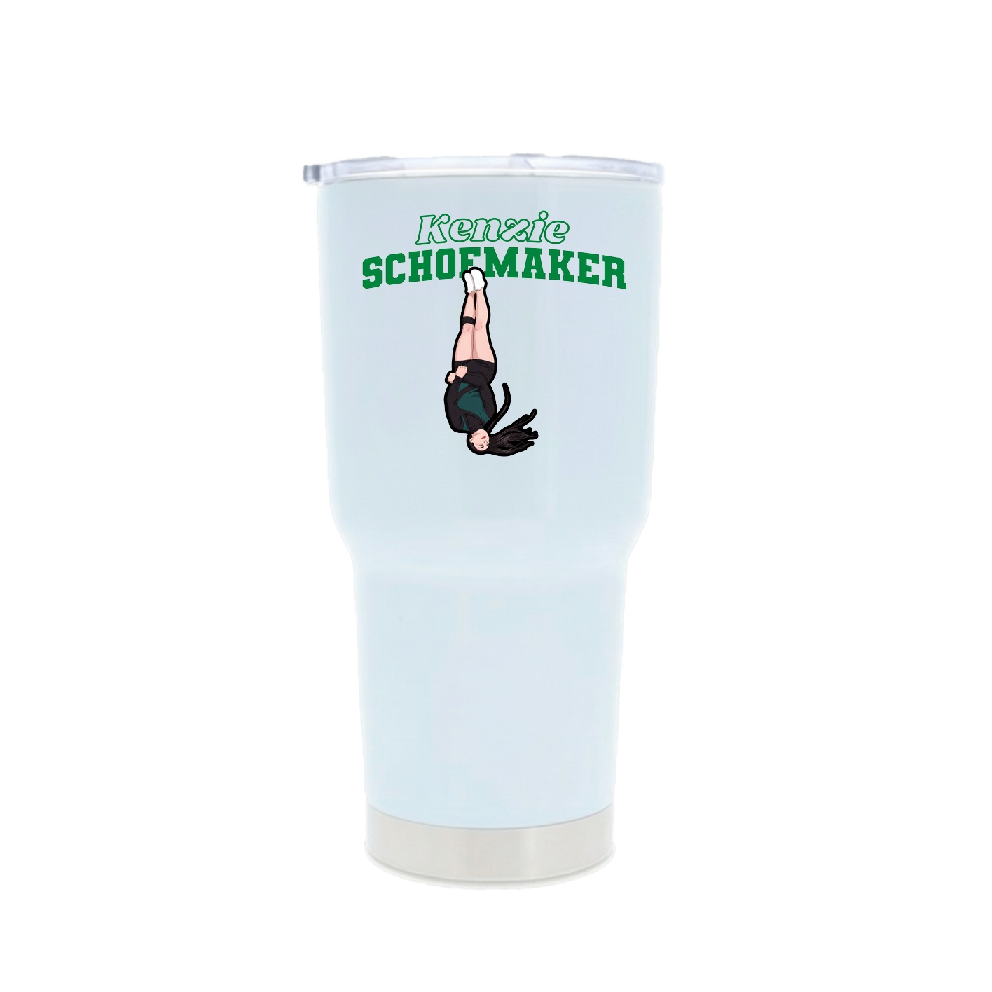 30oz Stainless Steel Tumbler — Name Arch in White