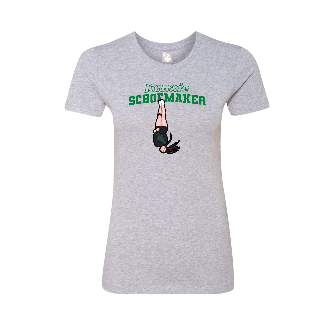 Fitted Women's Tee — Name Arch in Grey