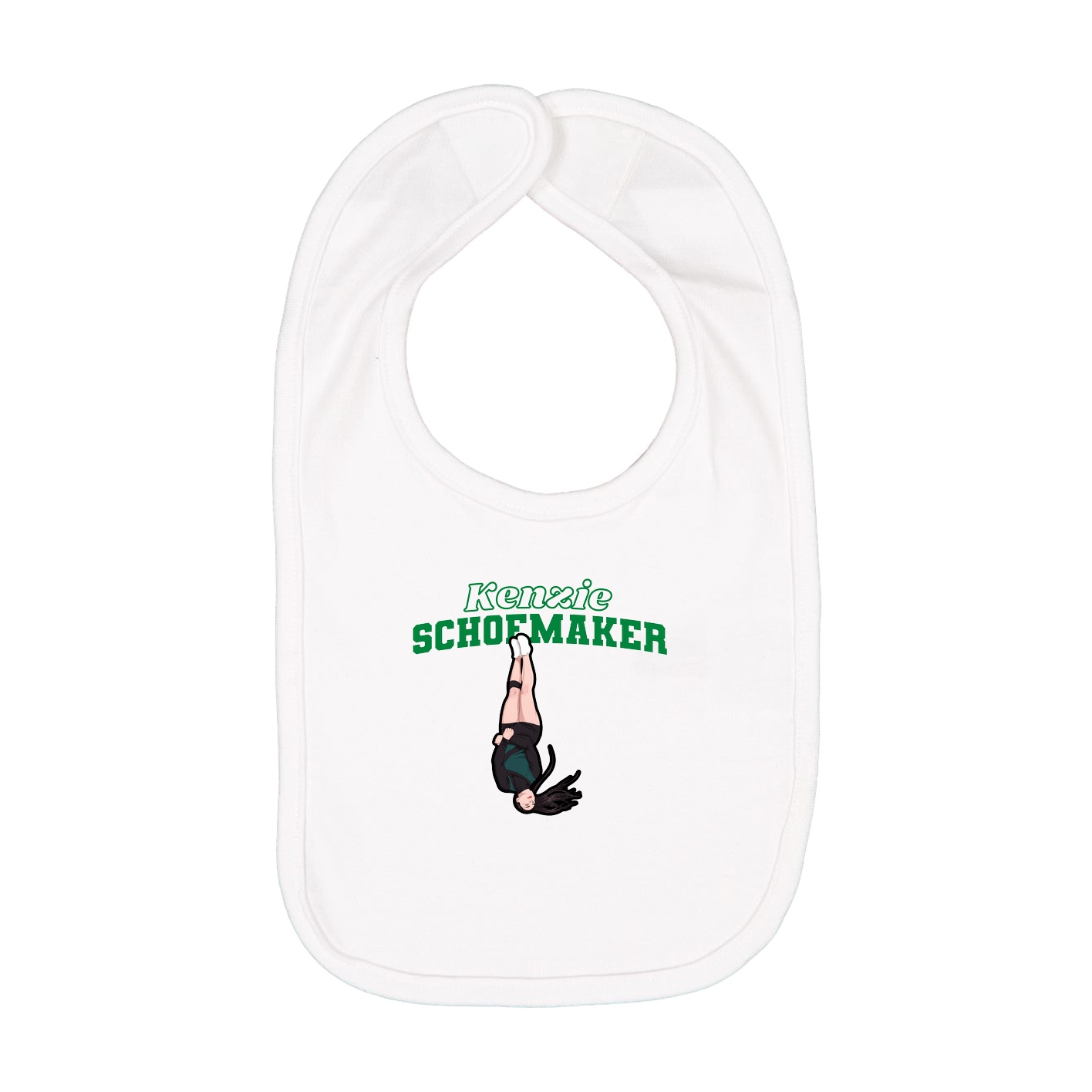 Infant Bib — Name Arch in White