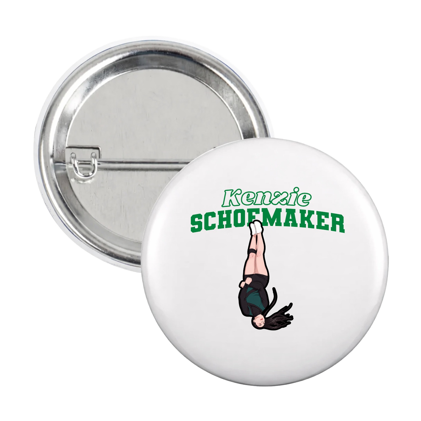 Game Day Button — Name Arch in White