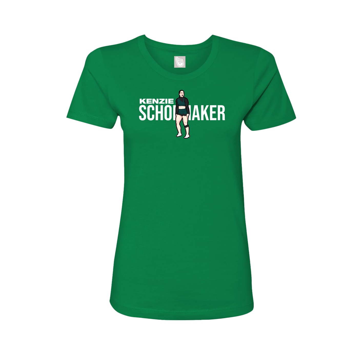Fitted Women's Tee — Player Name in Green