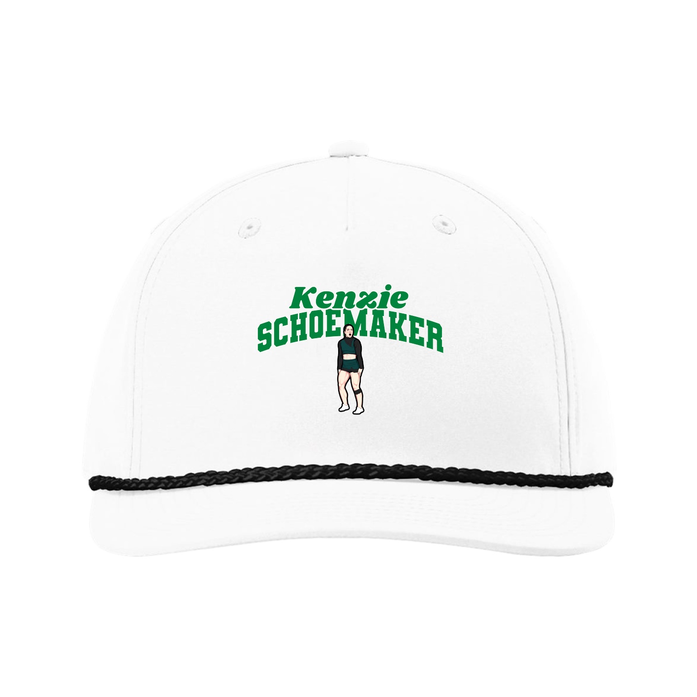 Five-Panel Classic Rope Cap — Signature Arch in White