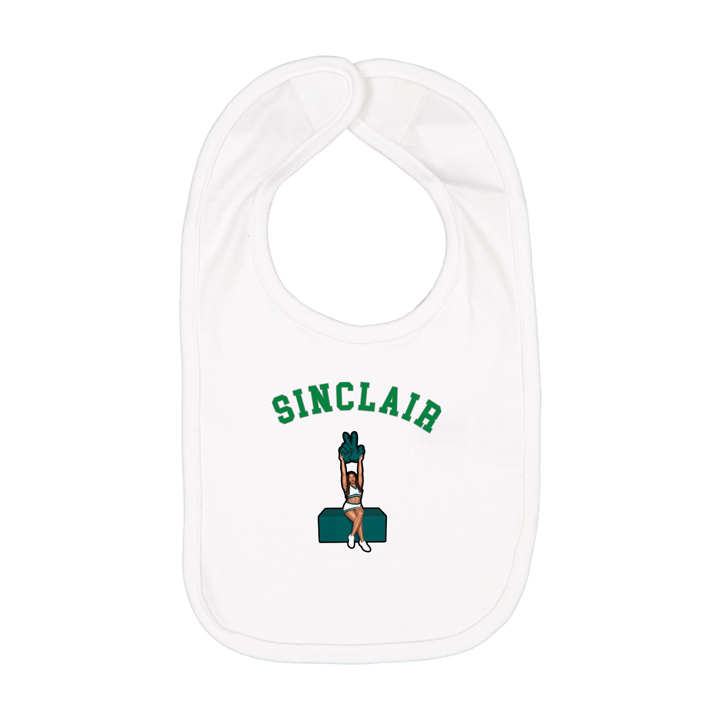 Infant Bib — Shirsey Arch in White