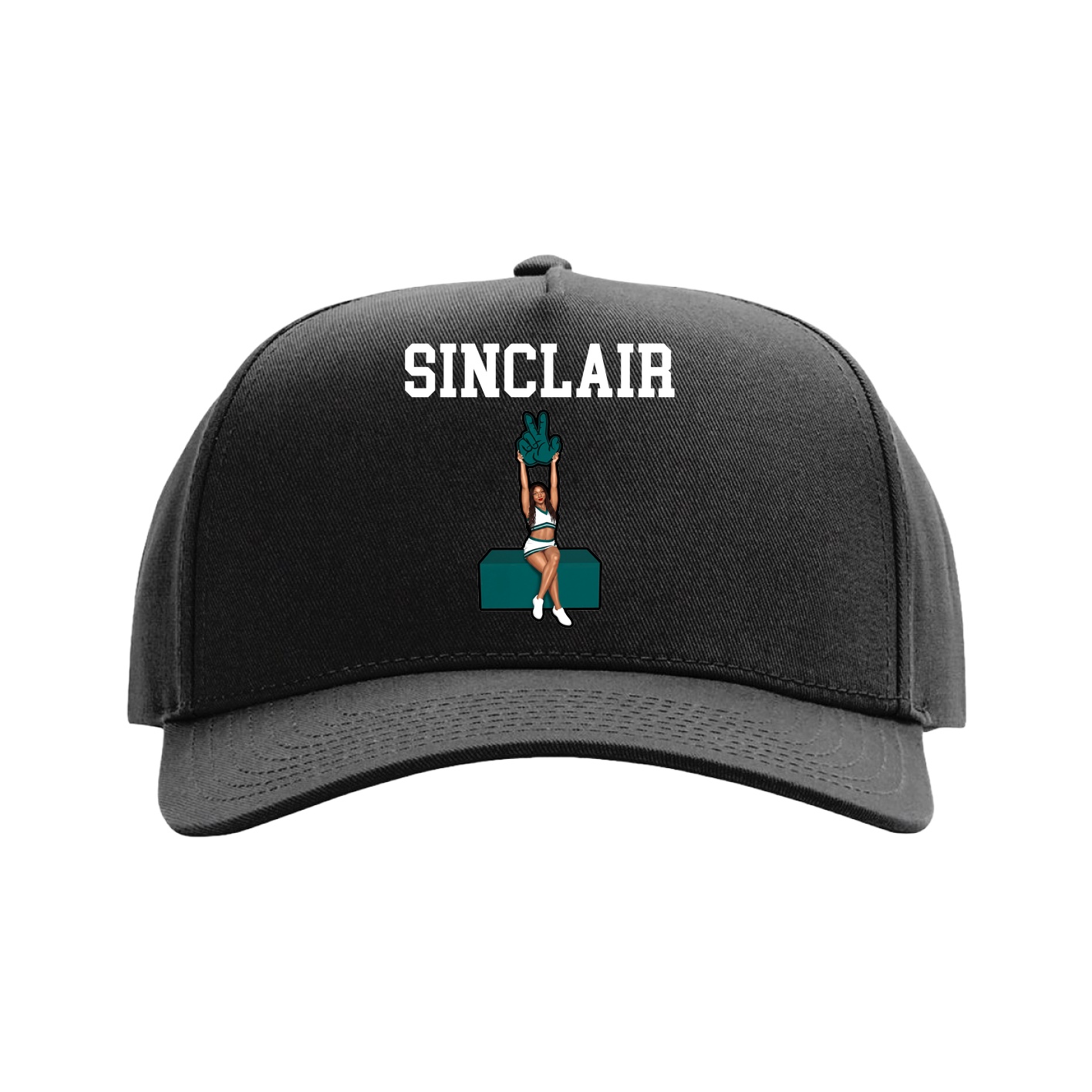 Full Fabric Five-Panel Champ Cap — Shirsey in Black