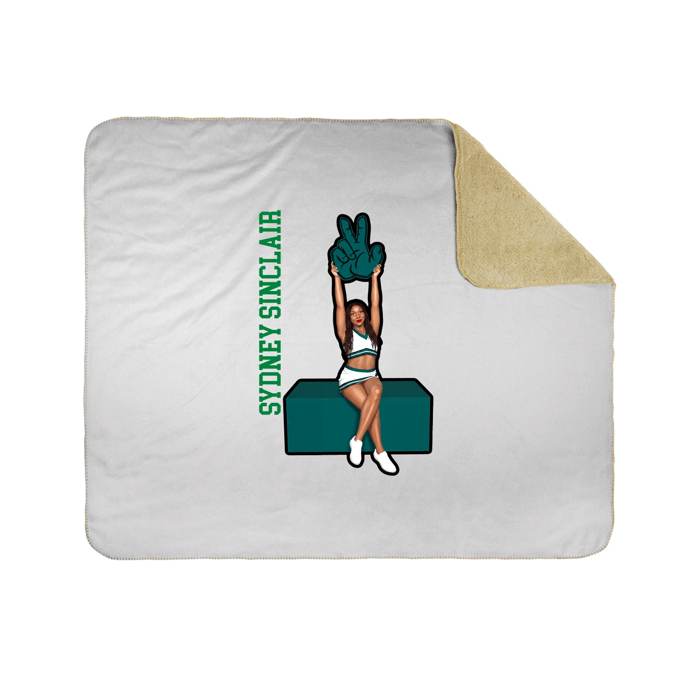 Throw Blanket — Name Vertical in White