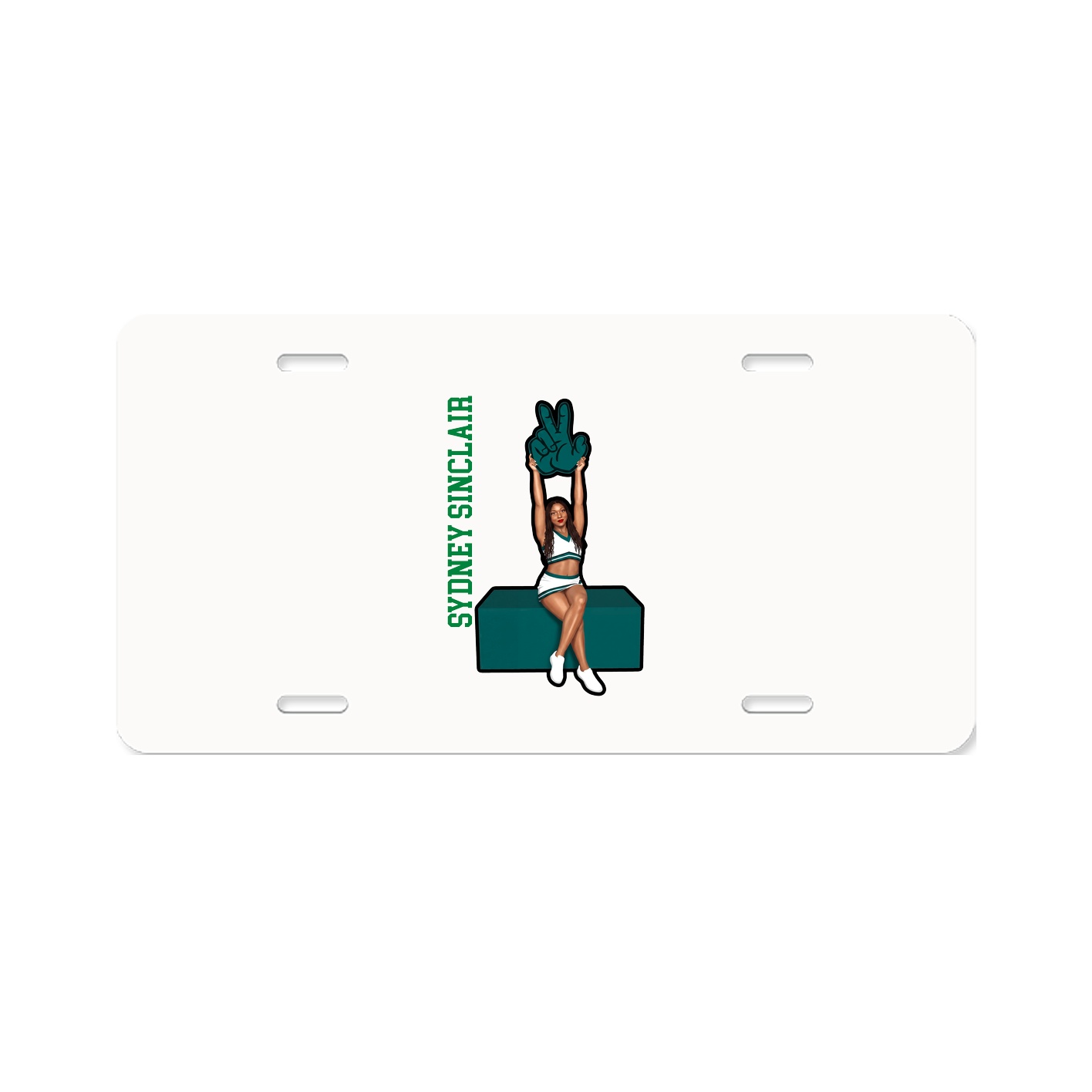 License Plate — Name Vertical in Classic