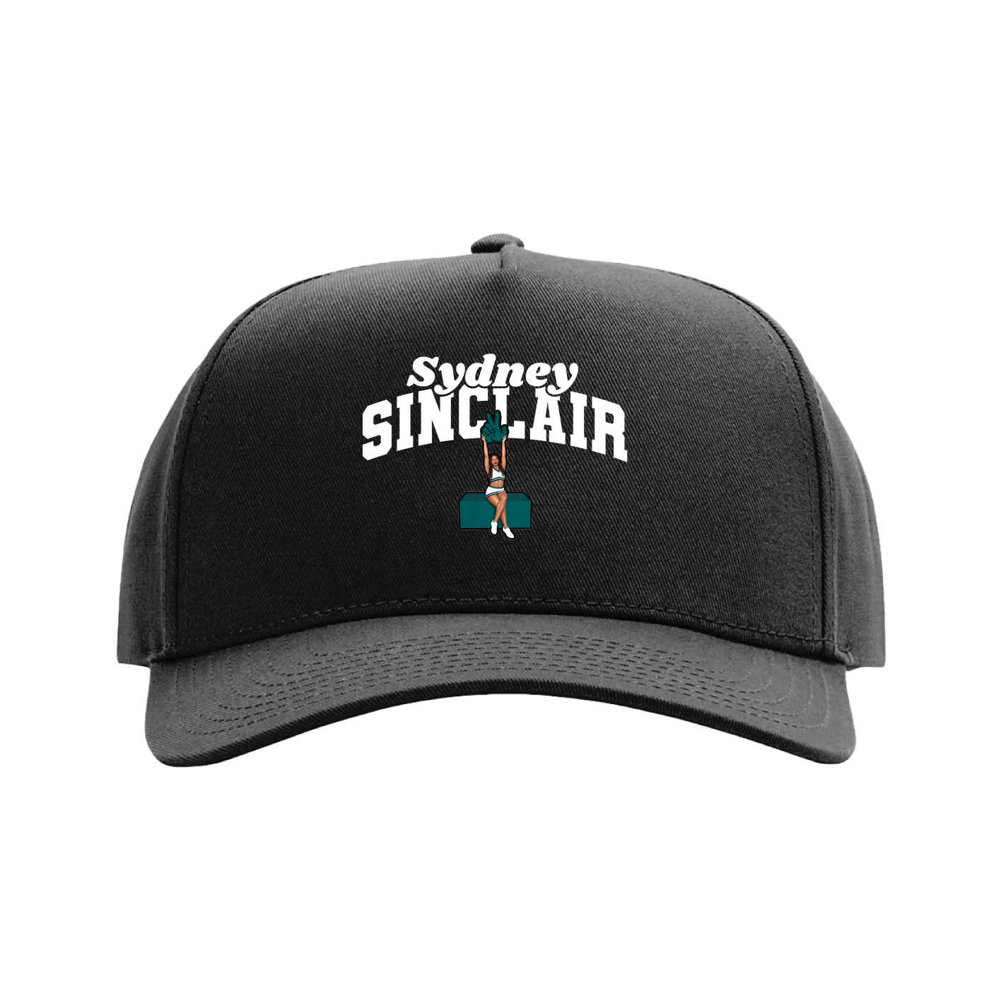 Full Fabric Five-Panel Champ Cap — Signature Arch in Black
