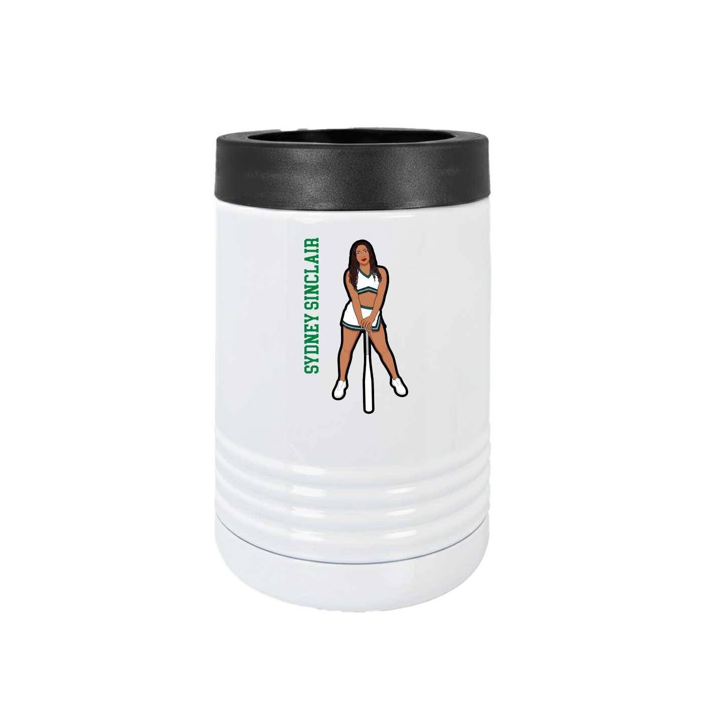 Beverage Holder — Name Vertical in White