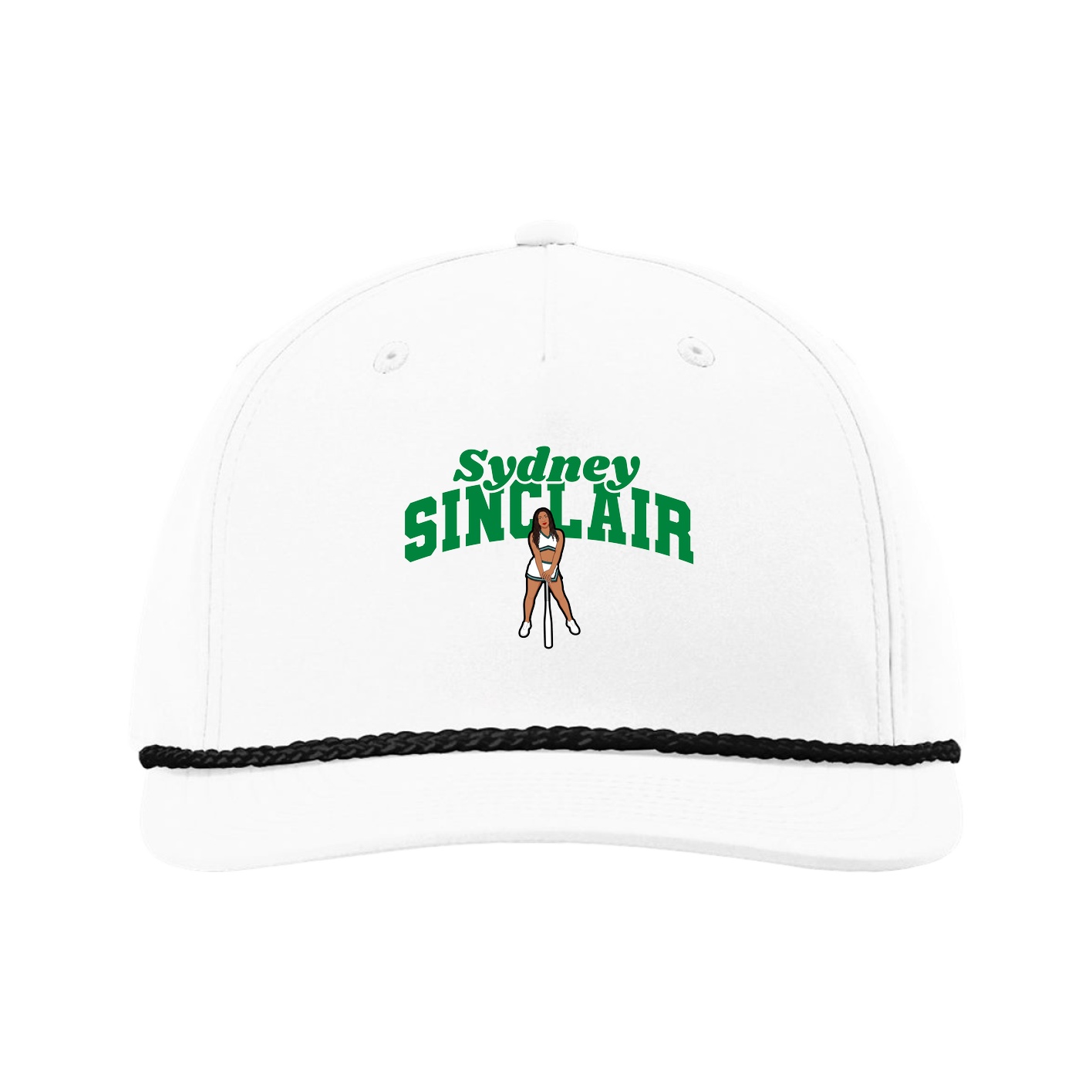 Five-Panel Classic Rope Cap — Signature Arch in White