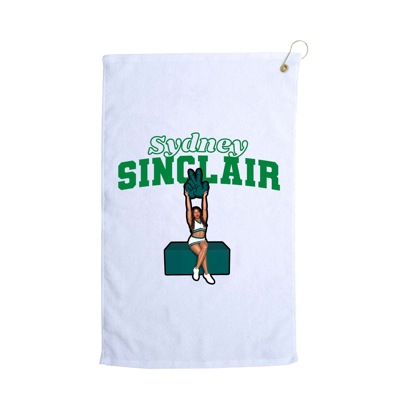 Golf Towel — Name Arch in White
