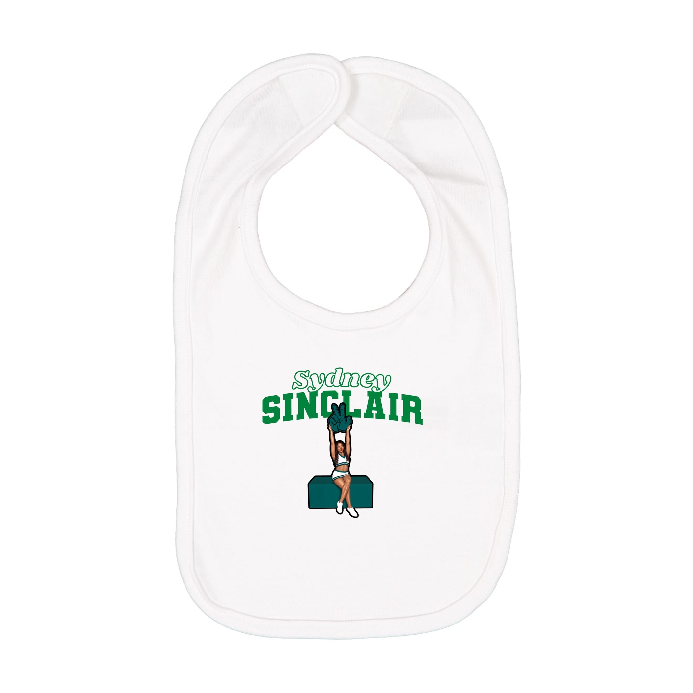 Infant Bib — Name Arch in White