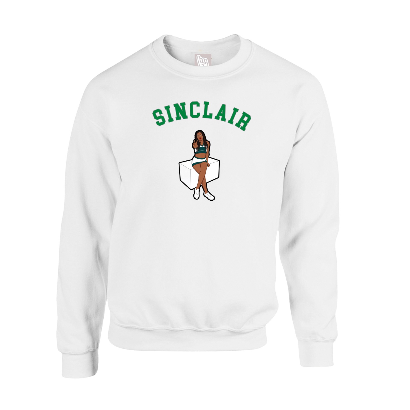 Fleece Crew — Shirsey Arch in White