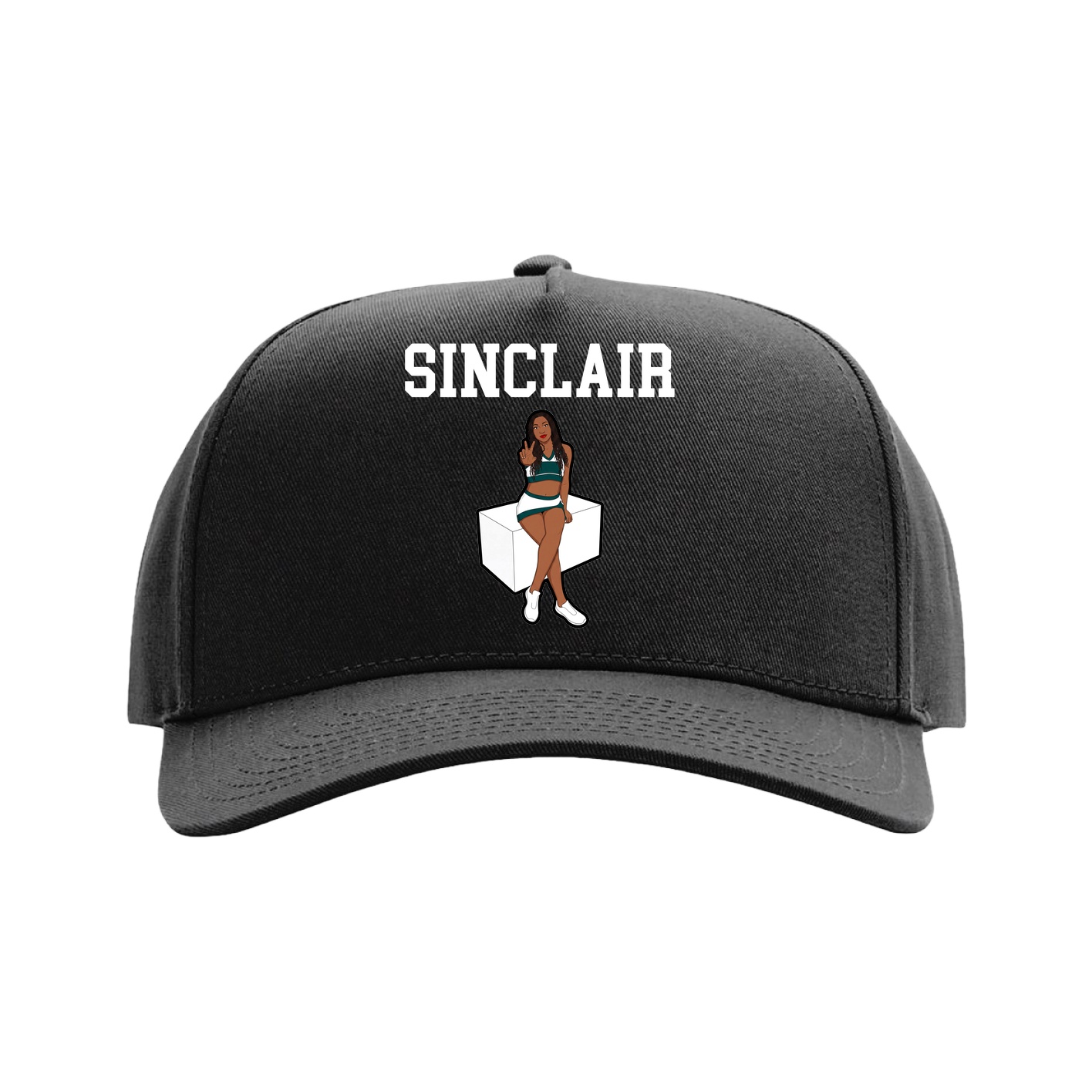 Full Fabric Five-Panel Champ Cap — Shirsey in Black