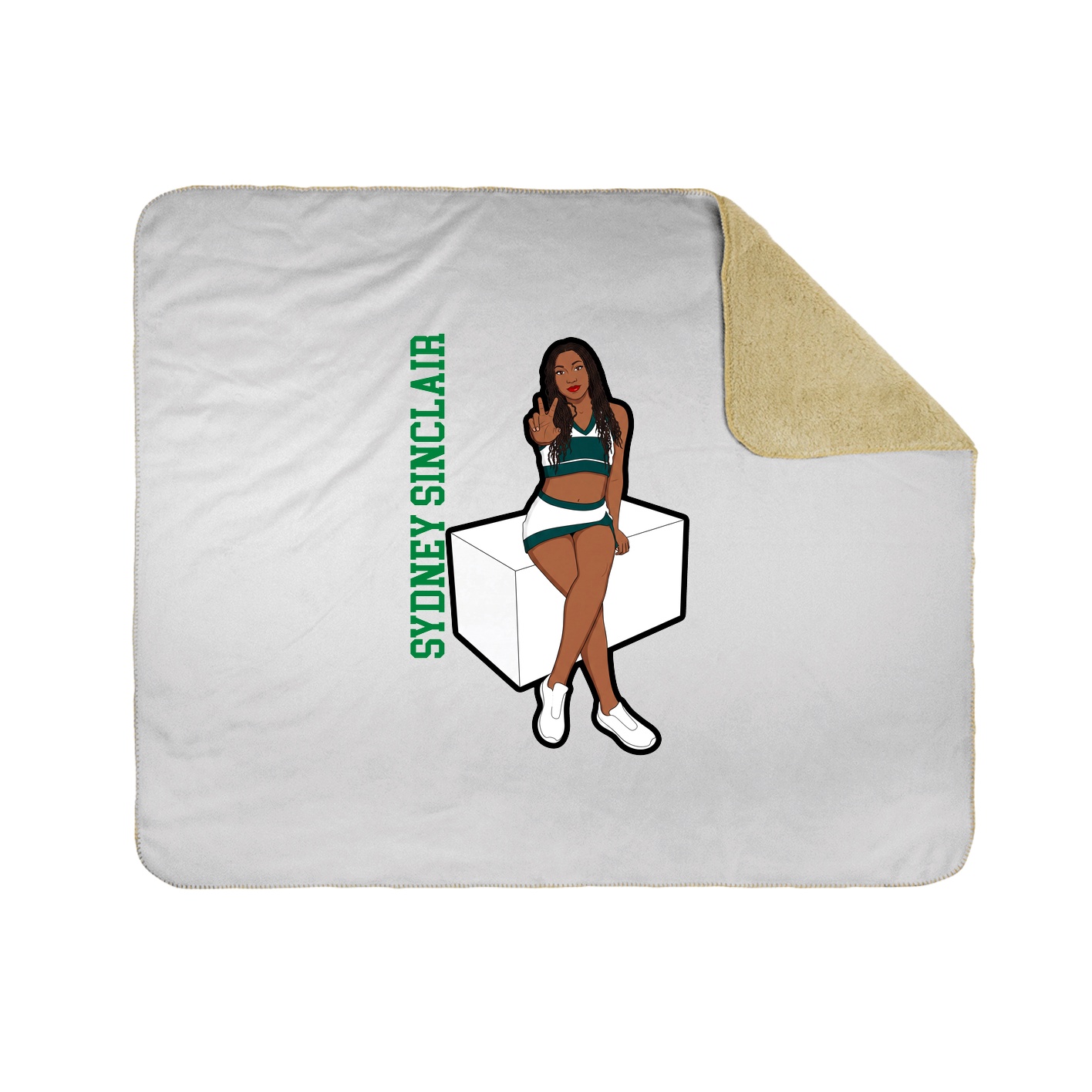 Throw Blanket — Name Vertical in White