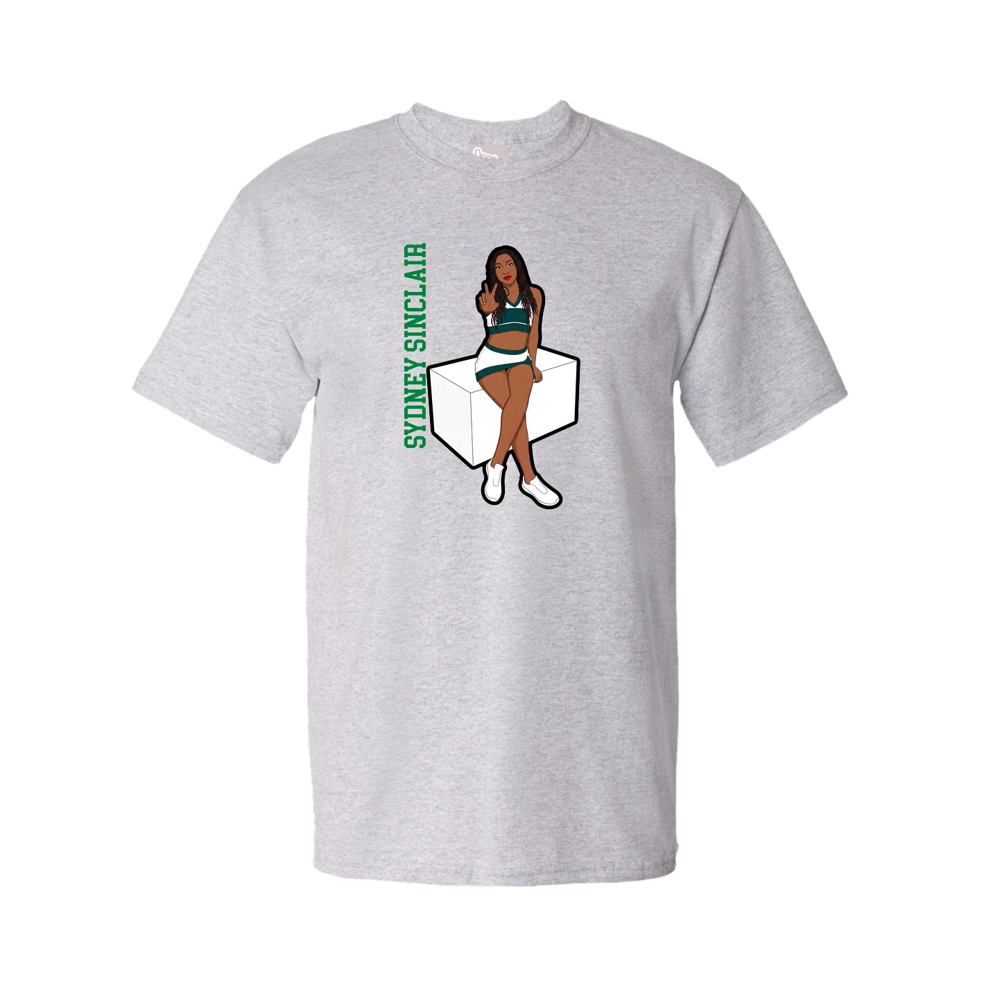 Tee — Name Vertical in Grey