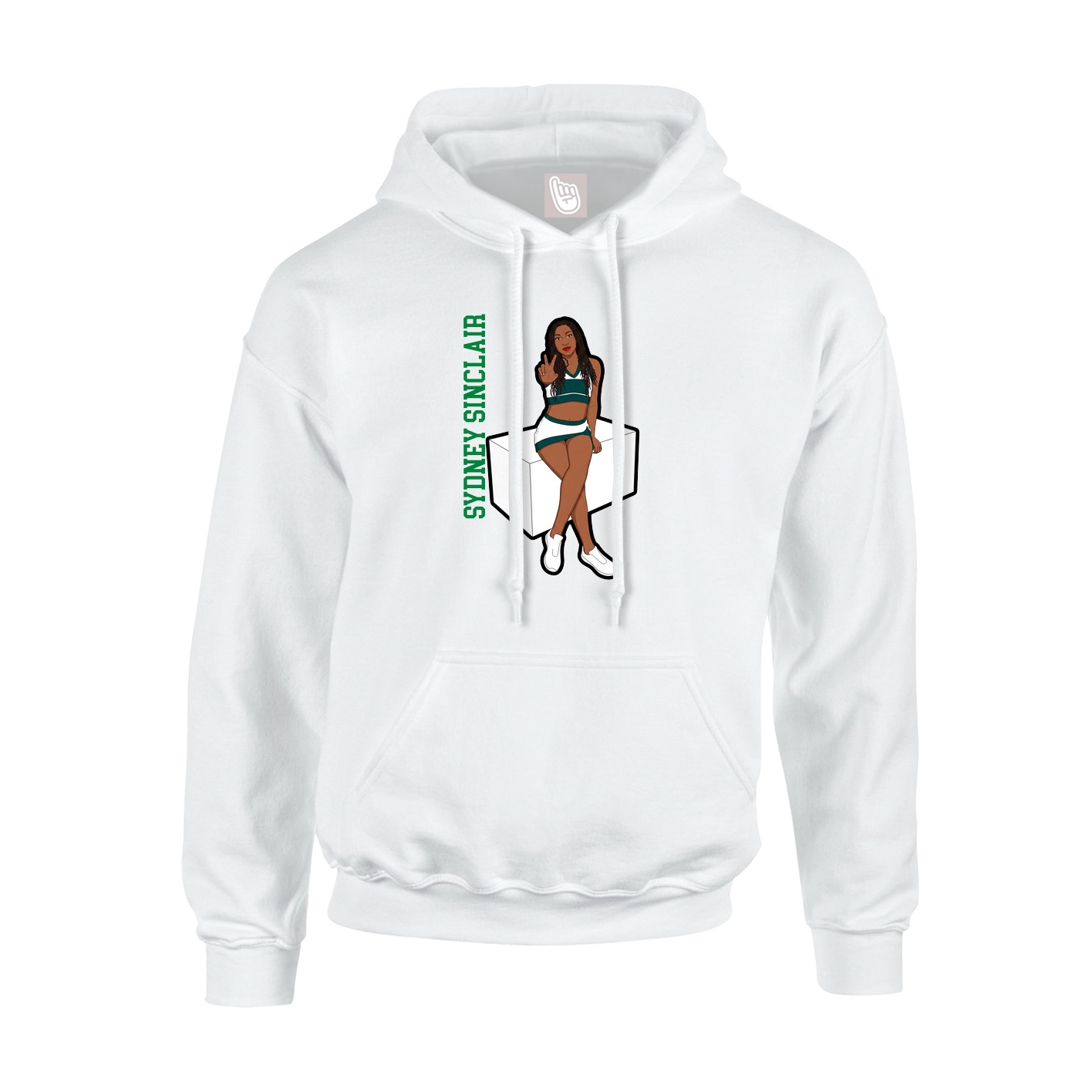 Hoodie — Name Vertical in White