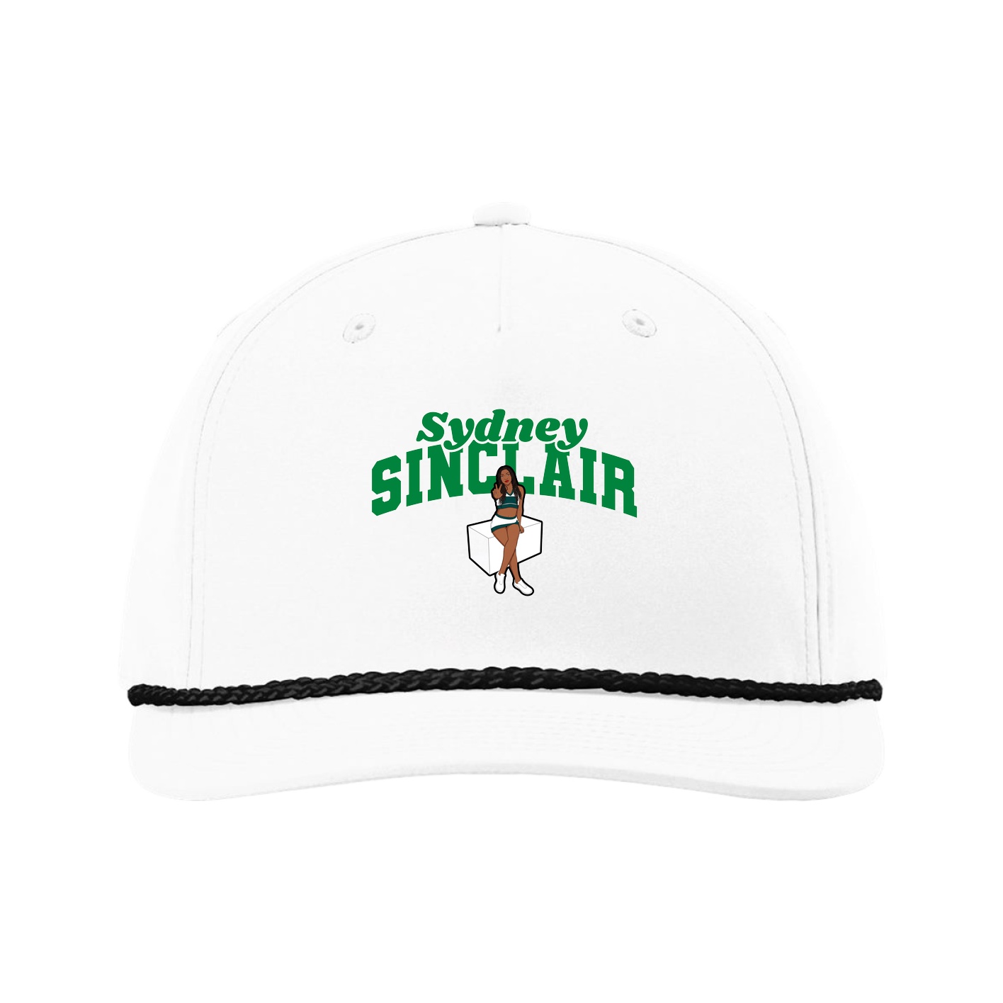 Five-Panel Classic Rope Cap — Signature Arch in White