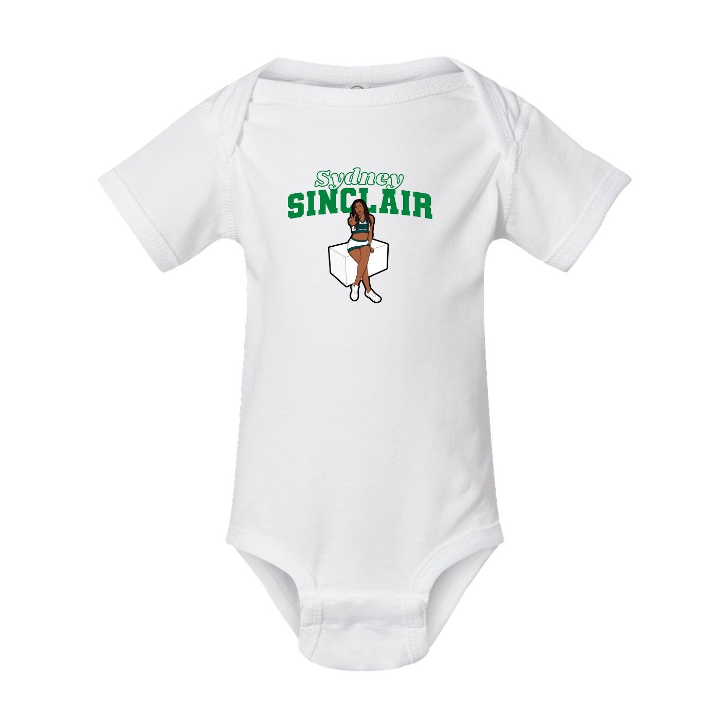 Baby Onesie — Name Arch in White