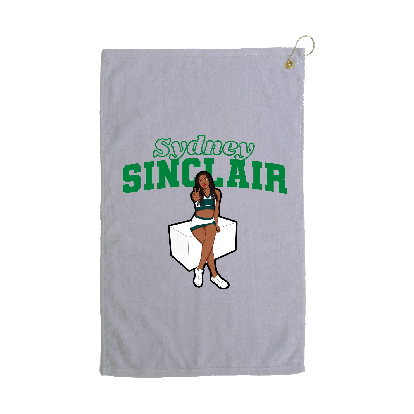 Golf Towel — Name Arch in Grey
