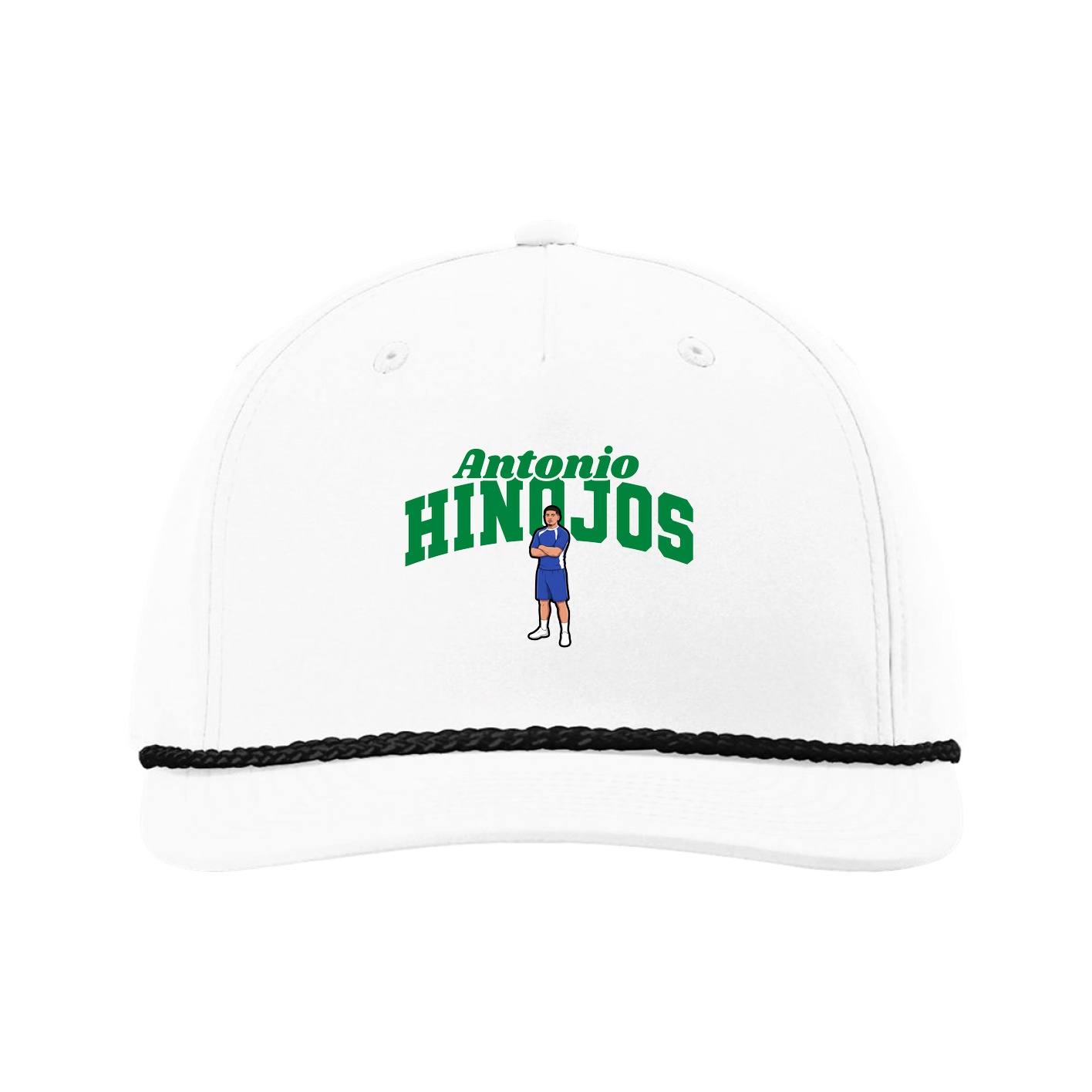 Five-Panel Classic Rope Cap — Signature Arch in White