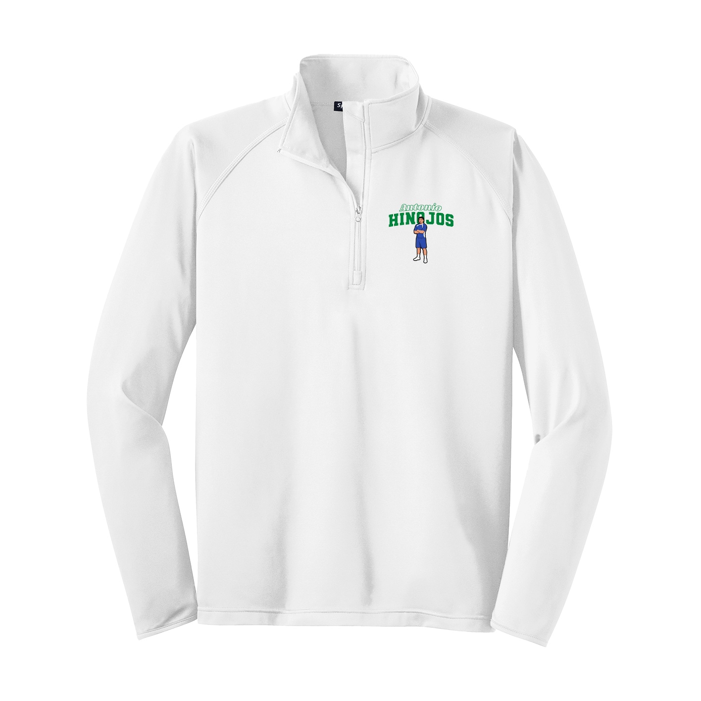Q-Zip Pullover — Name Arch in White