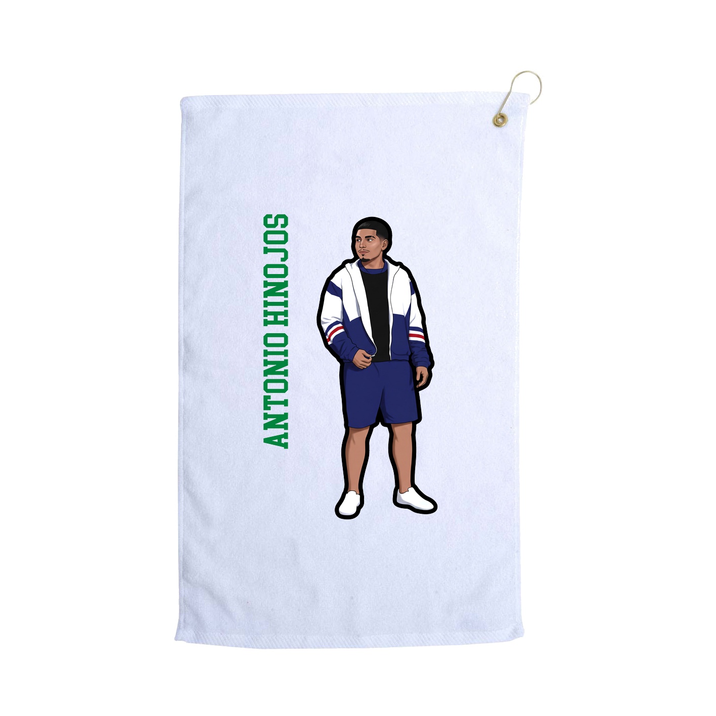 Golf Towel — Name Vertical in White