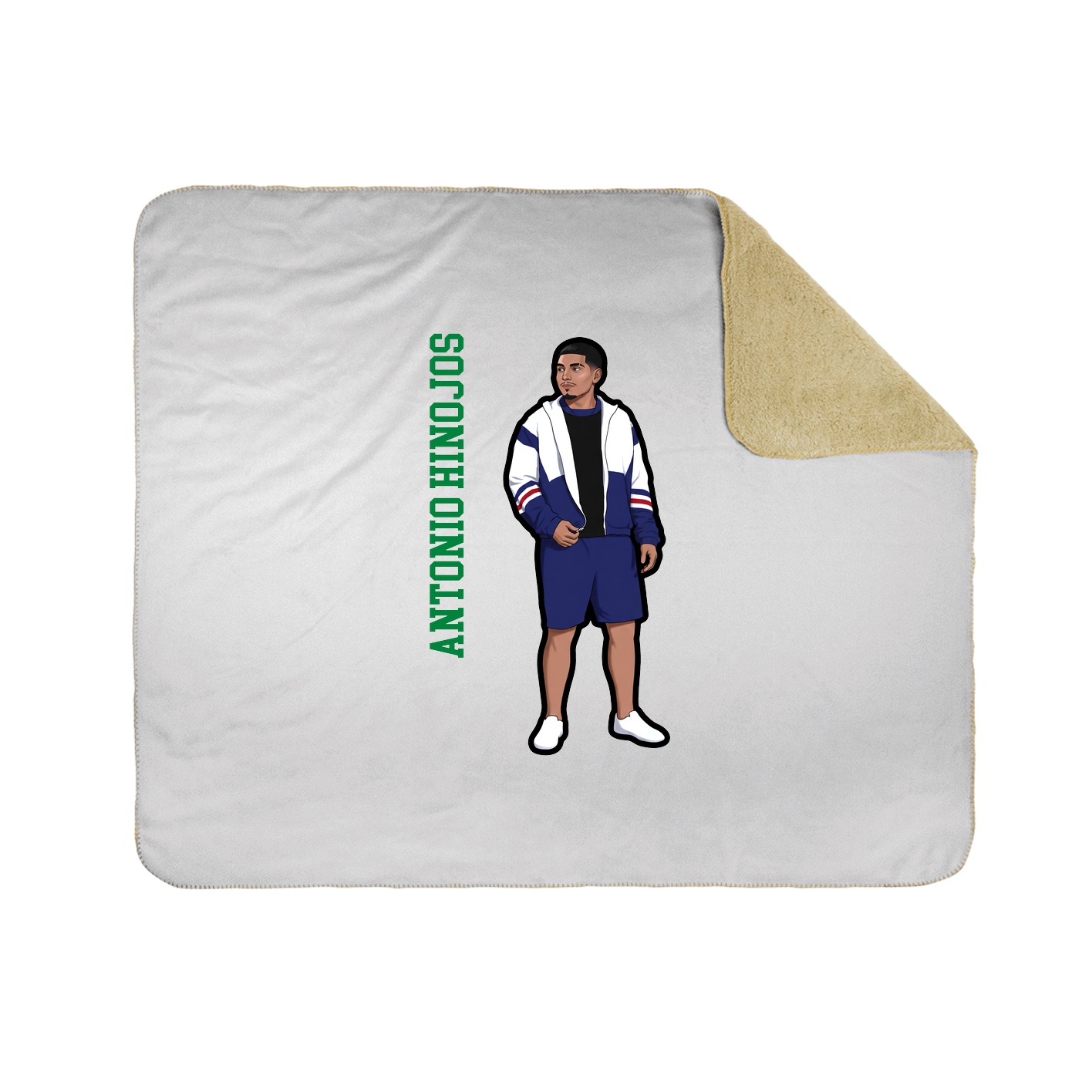 Throw Blanket — Name Vertical in White