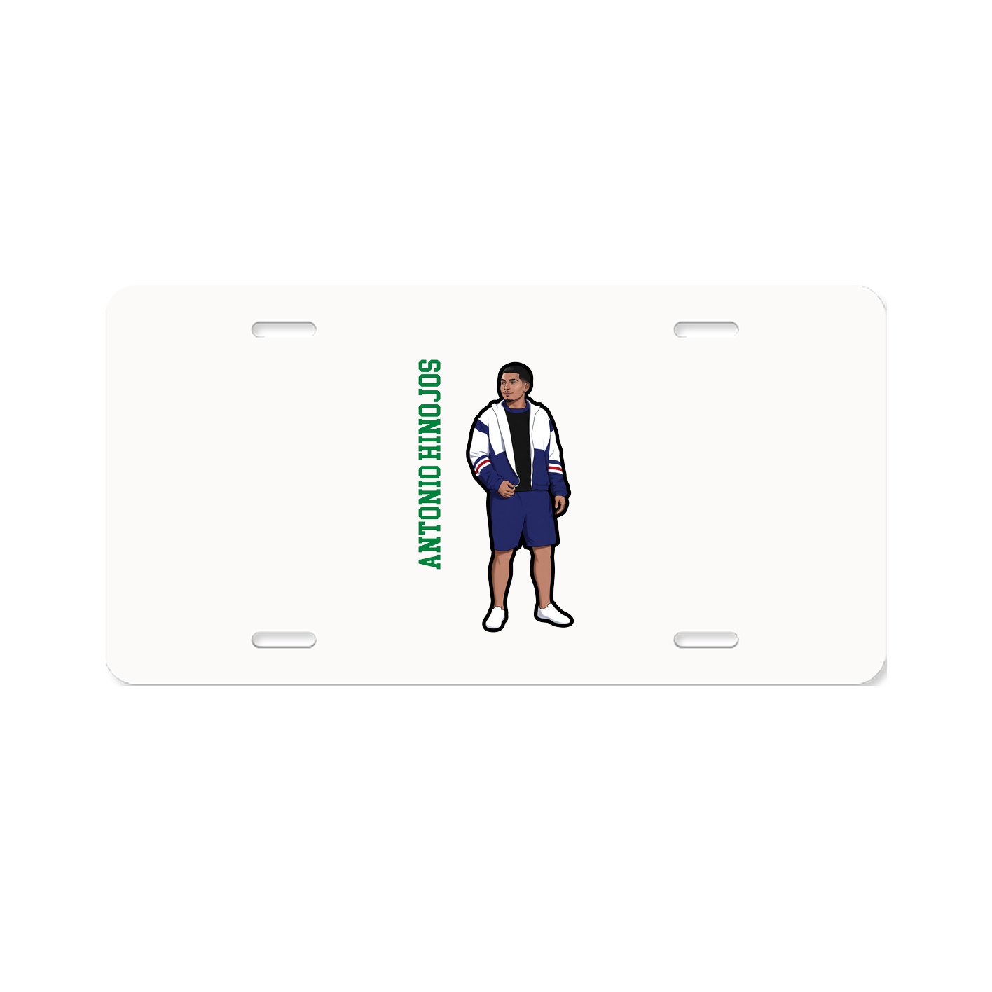 License Plate — Name Vertical in Classic