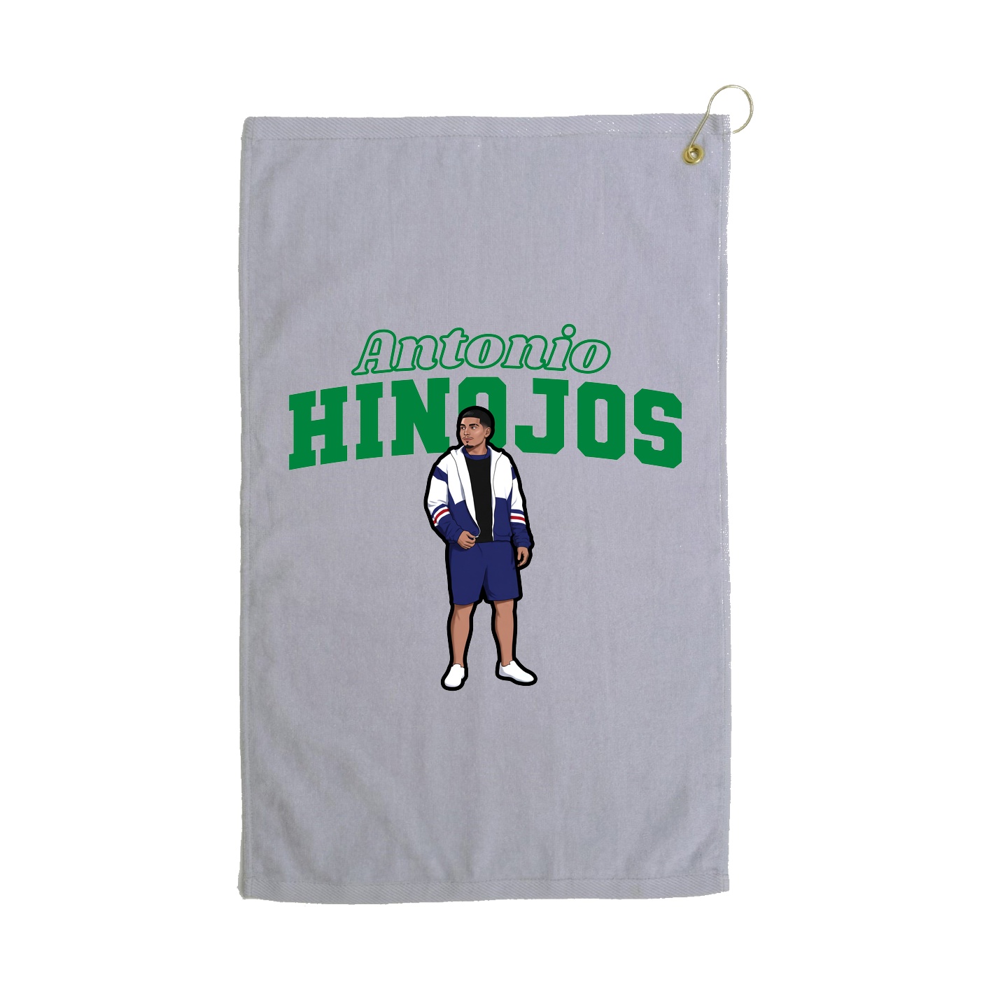 Golf Towel — Name Arch in Grey